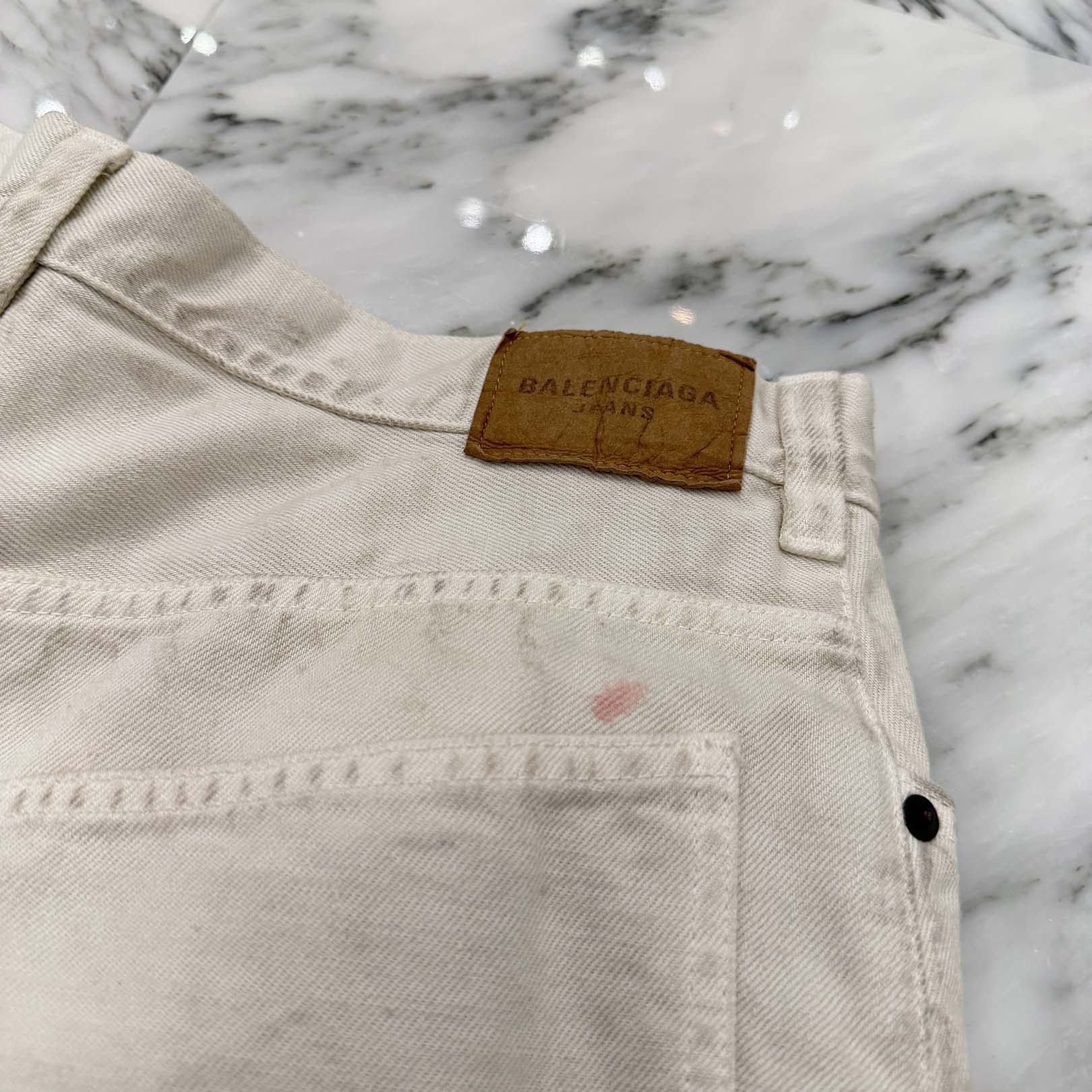 BALENCIAGA 2022SS Vintage Paint Processing Large Baggy Denim Pants 719341 TNW03 Size S バレンシアガ ヴィンテージペイント加工 ラージバギー デニムパンツ サイズS
