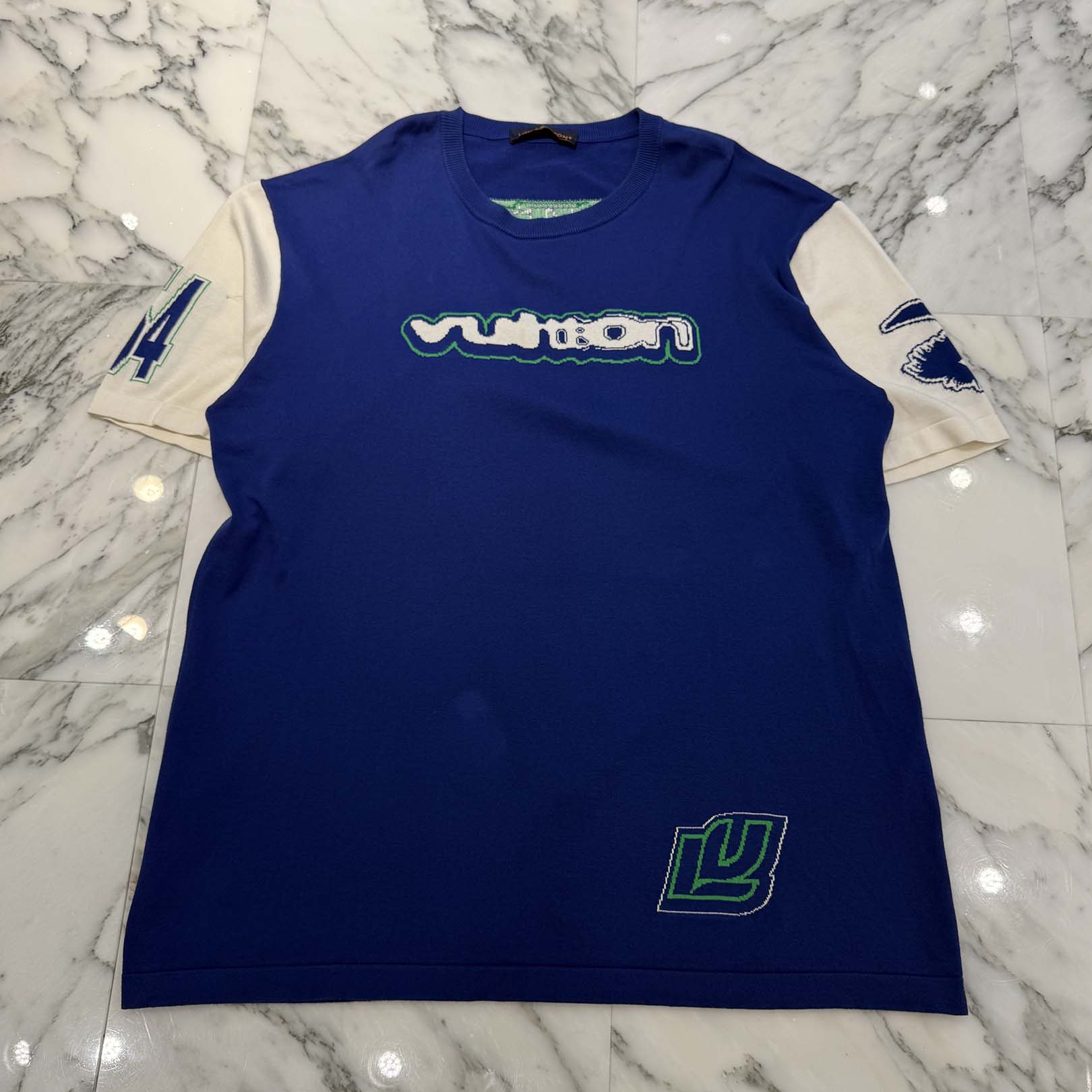 LOUIS VUITTON 2023AW Motor Race Cotton Intarsia Crew Neck Tee 1ABXYO Size 5L ルイヴィトン モーターレース コットン インタルシアクルーネック Tシャツ サイズ5L
