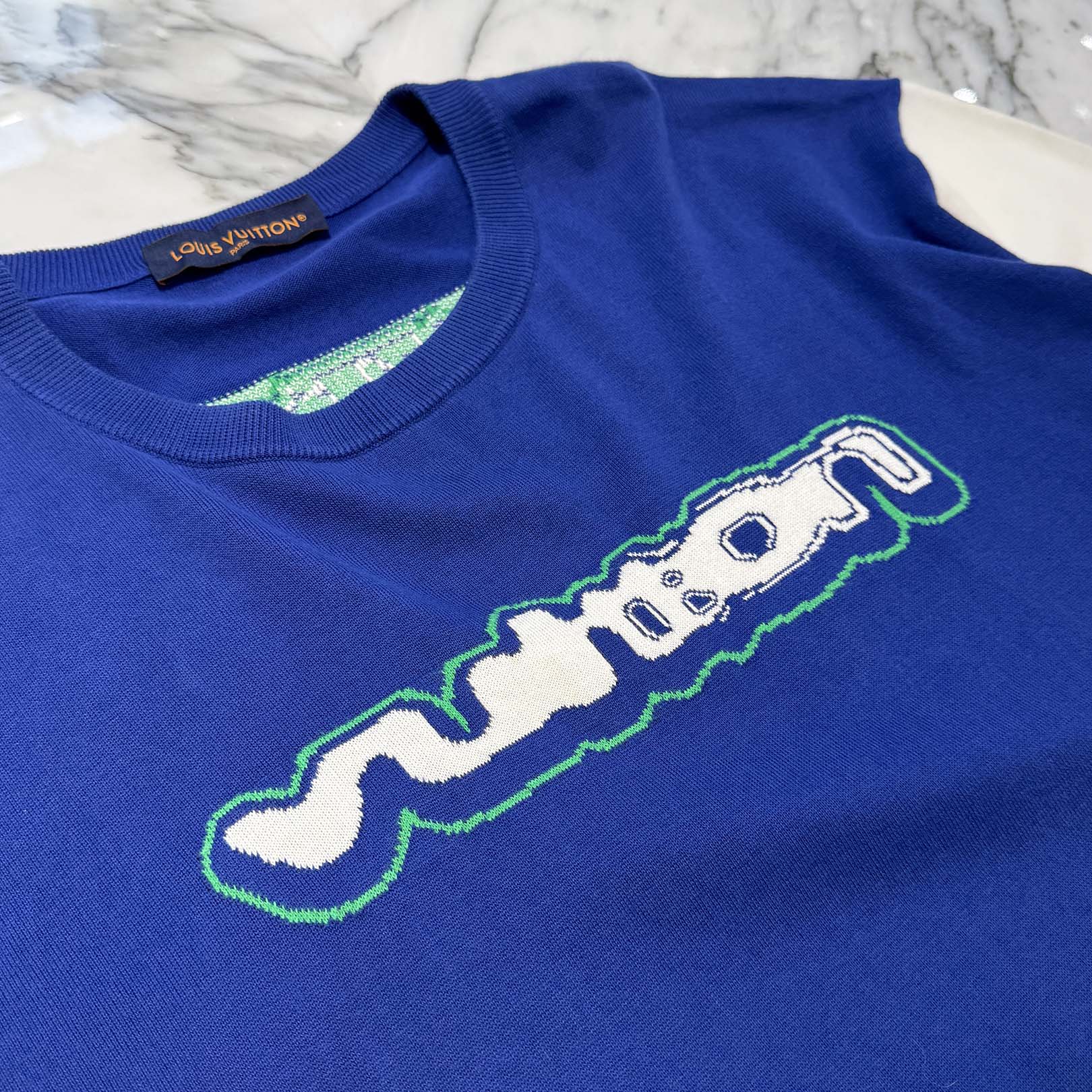 LOUIS VUITTON 2023AW Motor Race Cotton Intarsia Crew Neck Tee 1ABXYO Size 5L ルイヴィトン モーターレース コットン インタルシアクルーネック Tシャツ サイズ5L