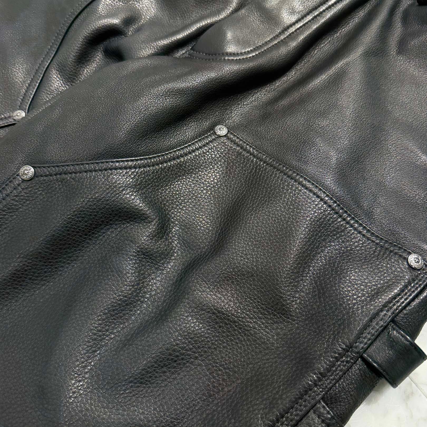 CHROME HEARTS Carpenter Double Knee Leather Pants Size 31 クロムハーツ カーペンター ダブルニー レザーパンツ サイズ31