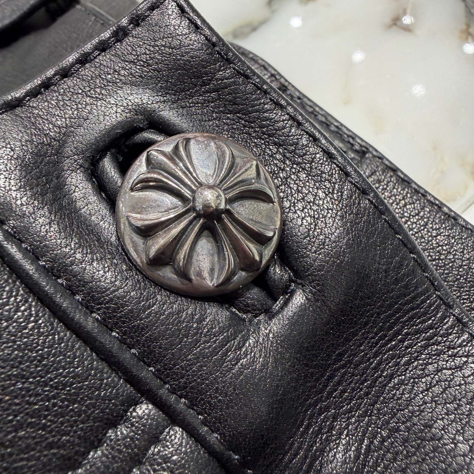CHROME HEARTS Carpenter Double Knee Leather Pants Size 31 クロムハーツ カーペンター ダブルニー レザーパンツ サイズ31