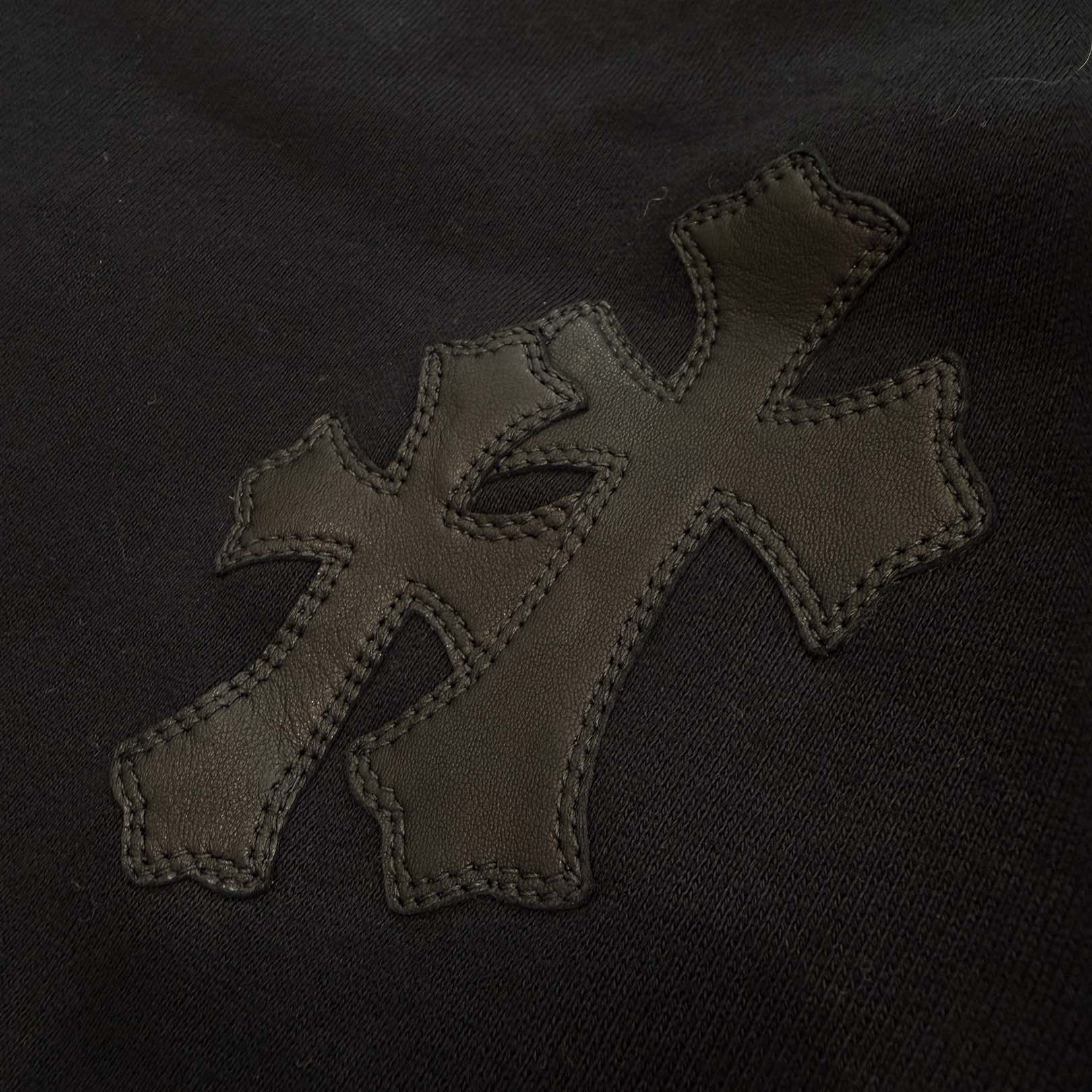 CHROME HEARTS Y NOT Multi Leather Cross Patch Half Zip Sweatshirt Size S クロムハーツ ワイノット マルチレザークロスパッチ ハーフジップ スウェットシャツ サイズS
