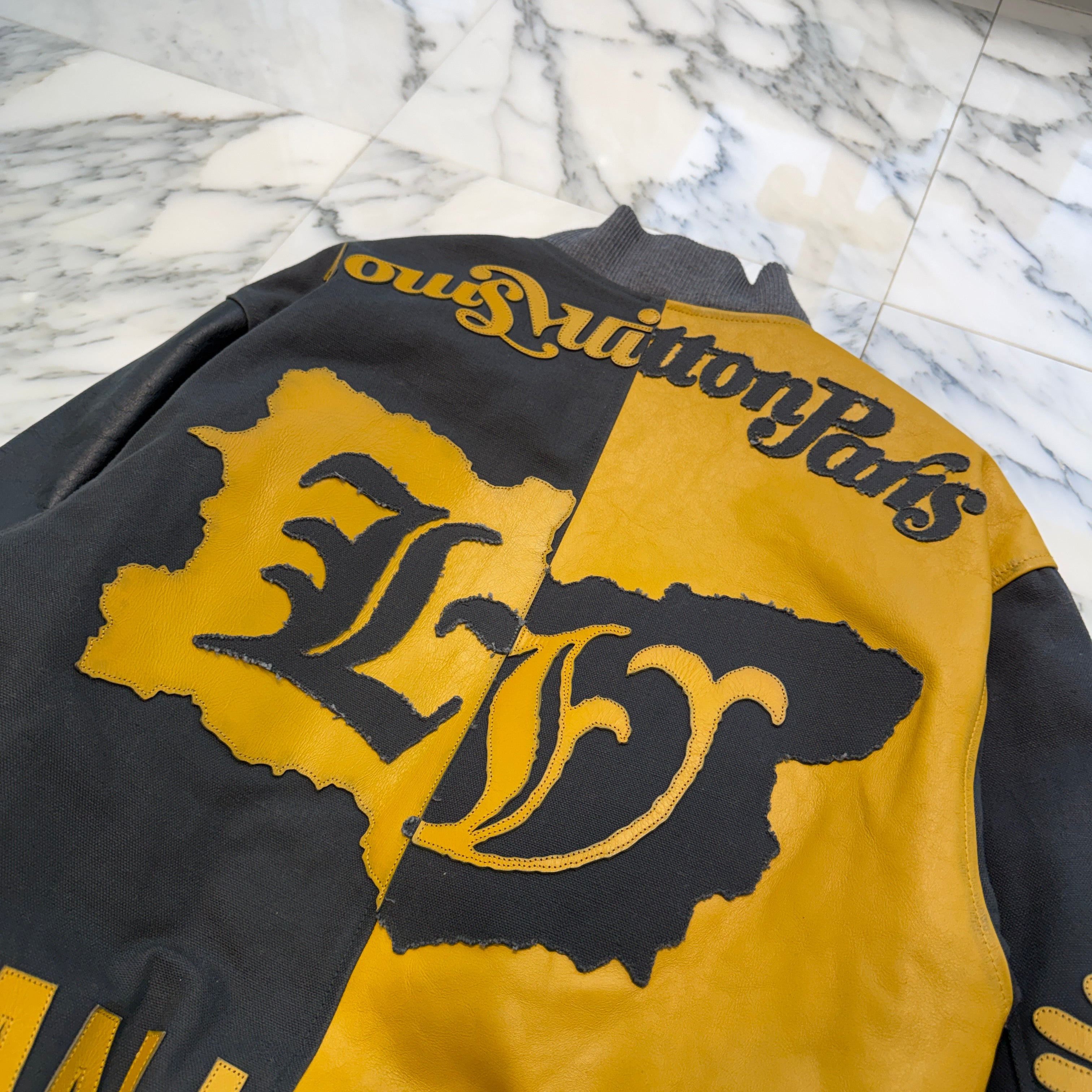 LOUIS VUITTON 2023SS Mixed Canvas Leather Bomber Jacket 1AB98D Size 44 ルイヴィトン ミックスキャンバスレザーボンバージャケット サイズ44