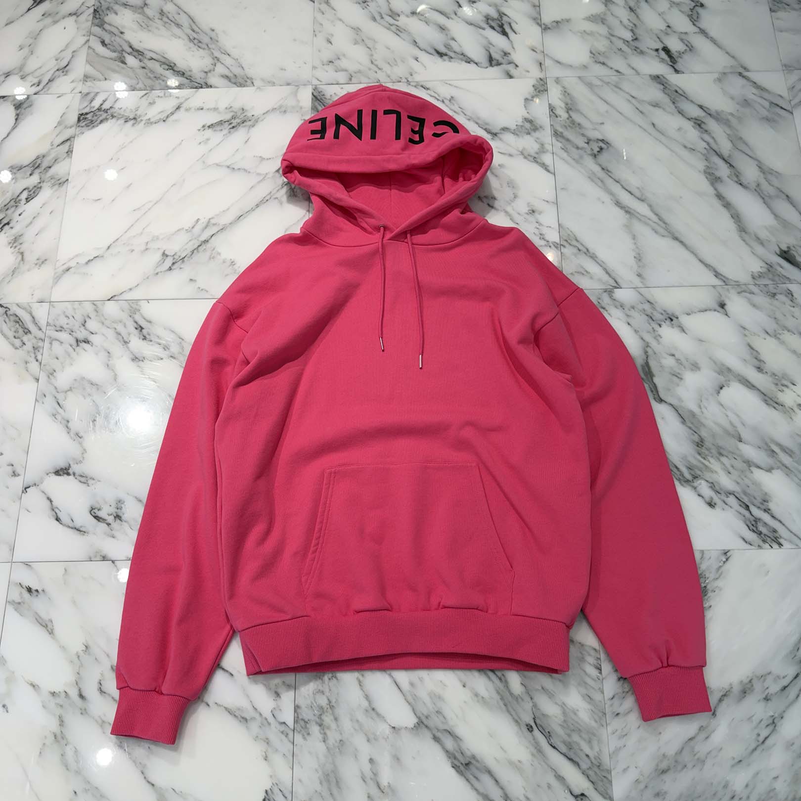 CELINE 2021SS Hood Logo Pullover Hoodie 2Y499052H Size L セリーヌ フードロゴ プルオーバー フーディ サイズL