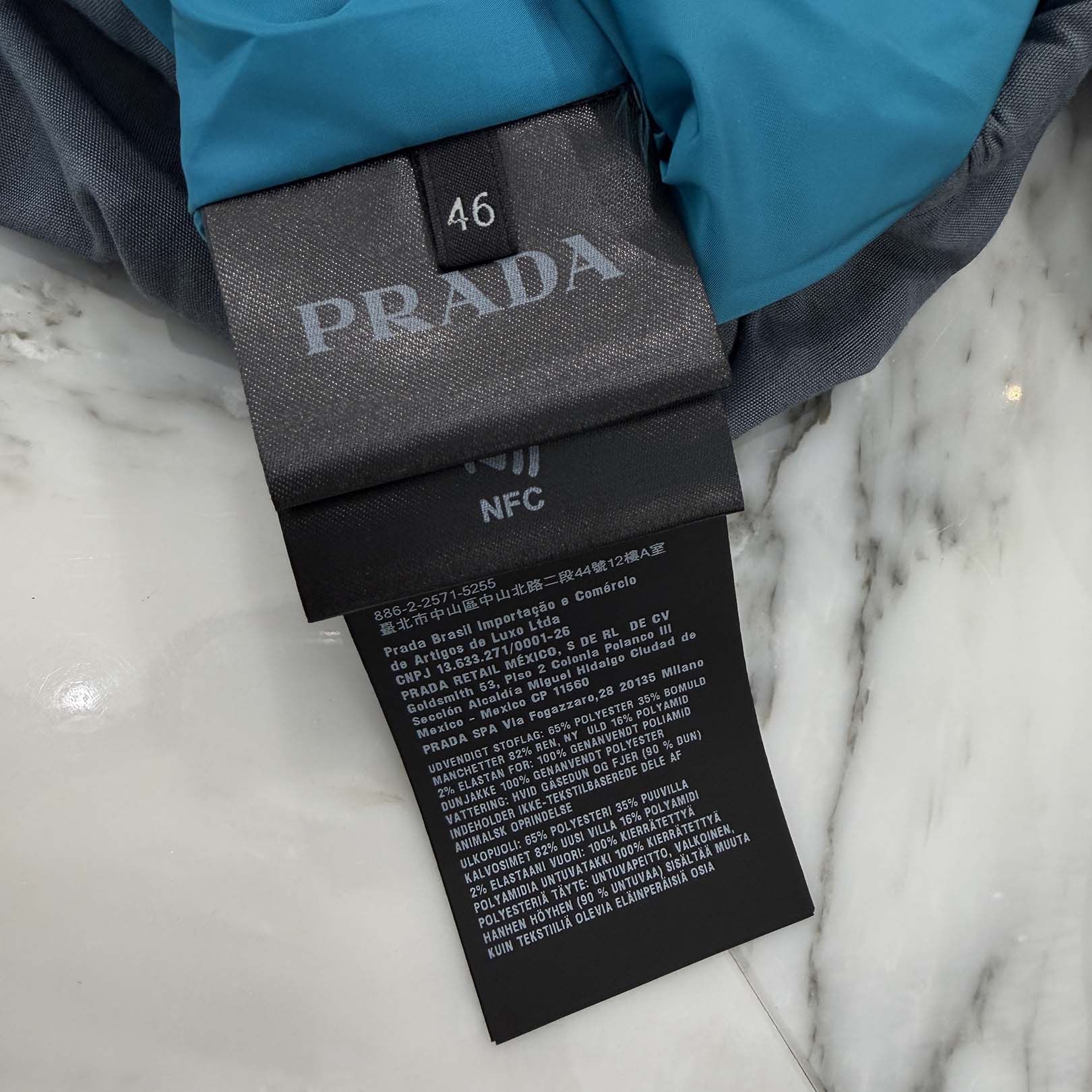 PRADA 2024SS Logo Embroidered Re-Nylon Padded Jacket SGB857 S000 1480 Size 46 プラダ ロゴ リ ナイロン パデッド ジャケット サイズ46