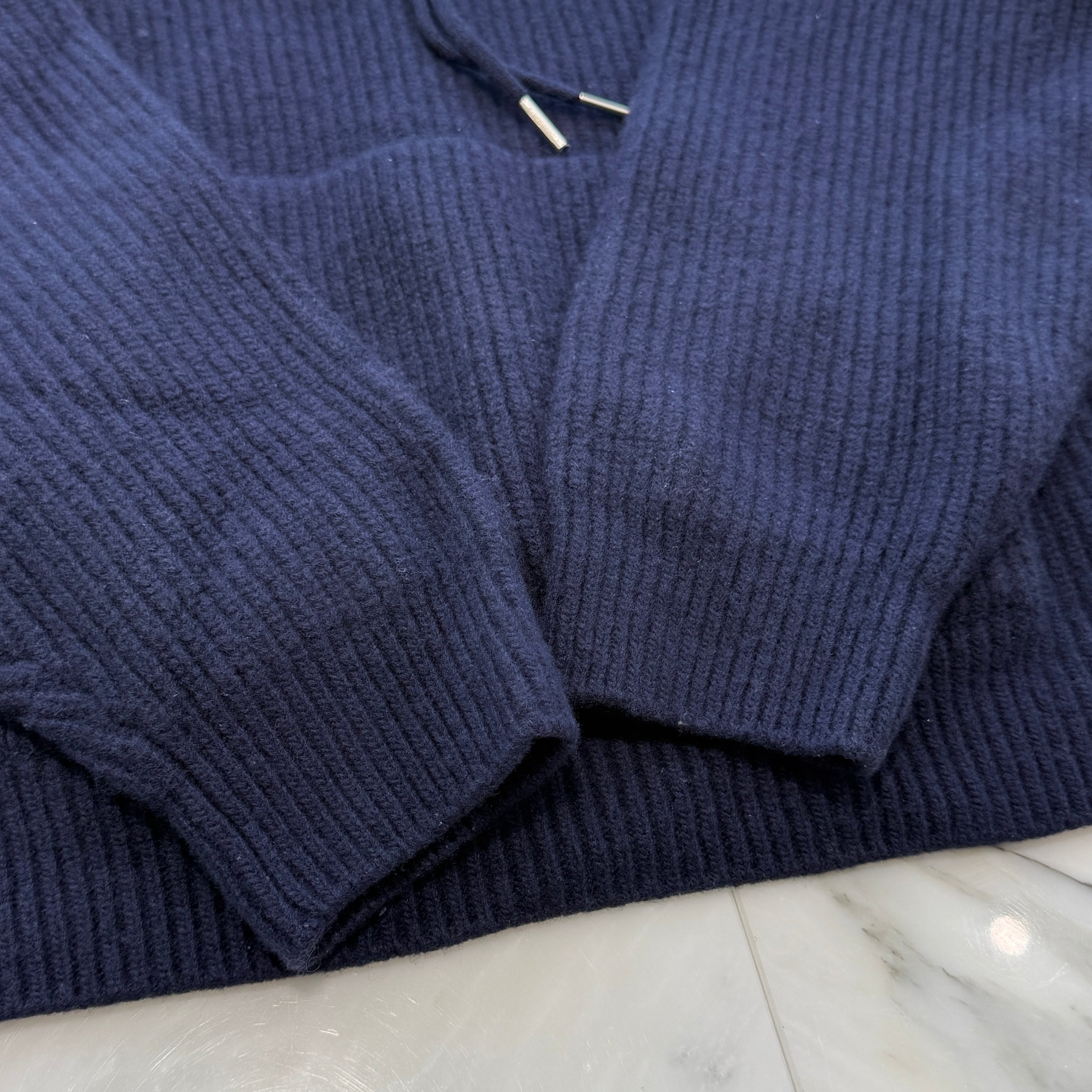 CELINE 2021AW Logo Patch Pullover knit Hoodie 2A85W423P Size XS セリーヌ ロゴパッチ プルオーバー ニットフーディ サイズXS