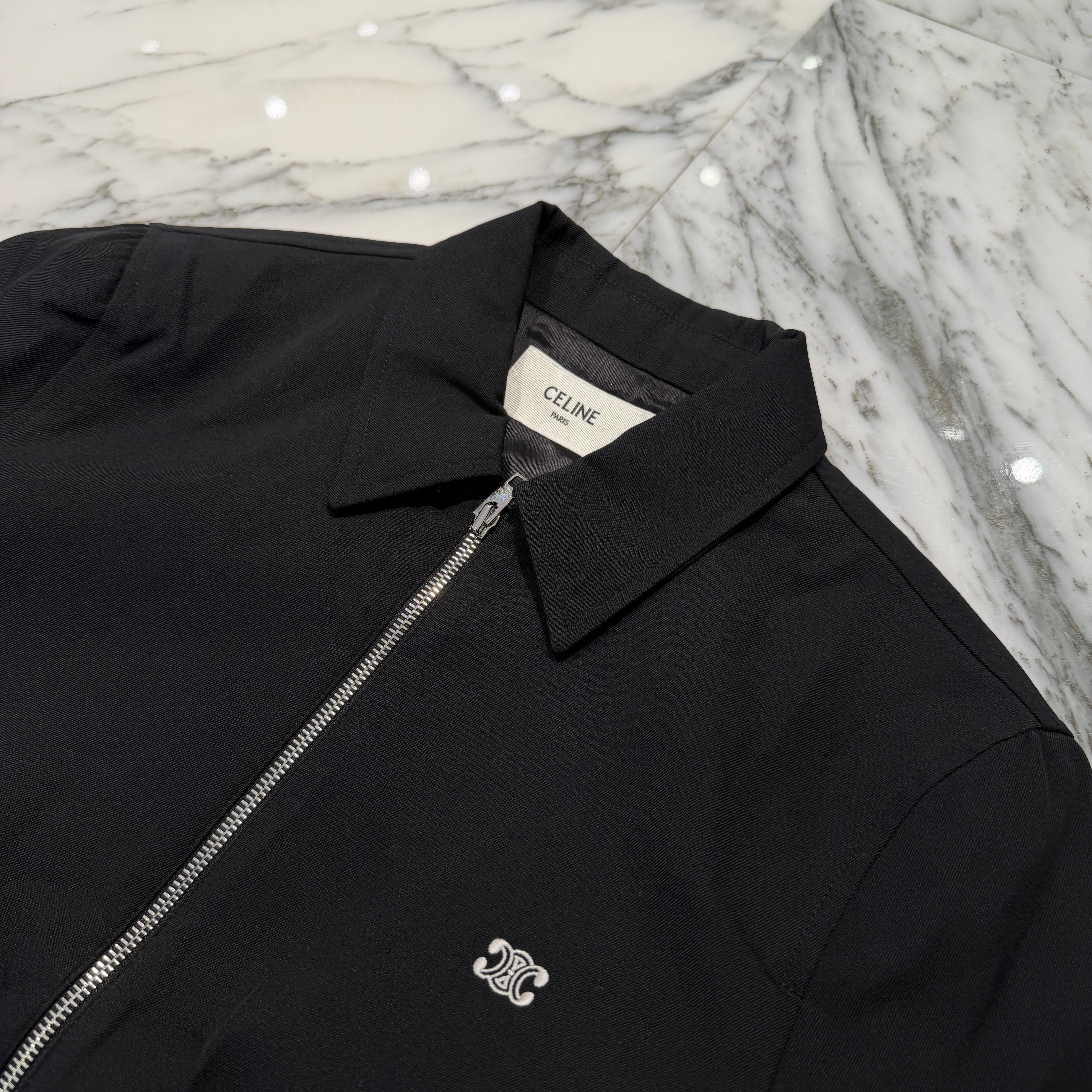 CELINE 2025AW Triomphe Wool Twill Zip Up Jacket RV01E973C.38NO Size 46 セリーヌ トリオンフ ウールツイル ジップアップ ジャケット サイズ46