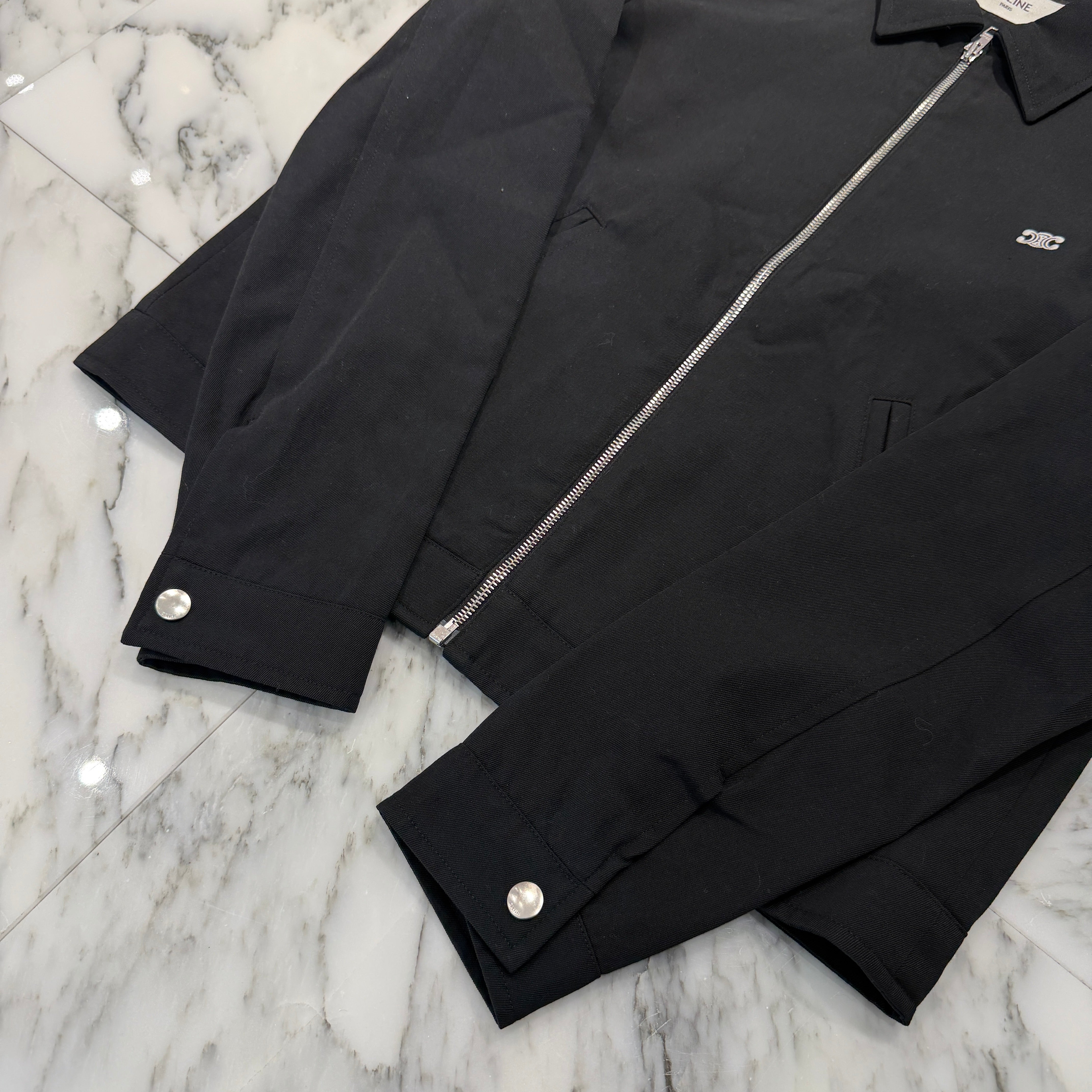 CELINE 2025AW Triomphe Wool Twill Zip Up Jacket RV01E973C.38NO Size 46 セリーヌ トリオンフ ウールツイル ジップアップ ジャケット サイズ46