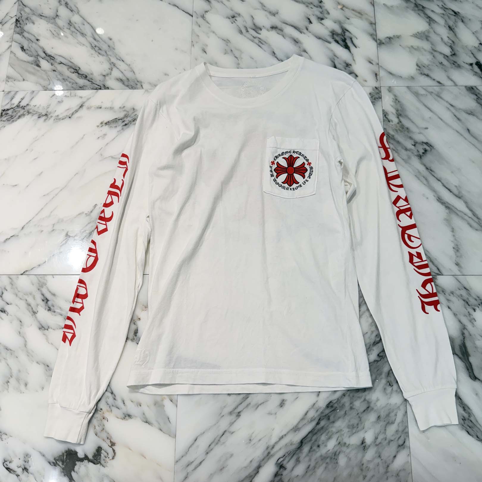 CHROME HEARTS Made In Hollywood Red CH Plus Long Sleeve Tee Size S クロムハーツ メイドインハリウッド CHプラス ロングスリーブTシャツ サイズS