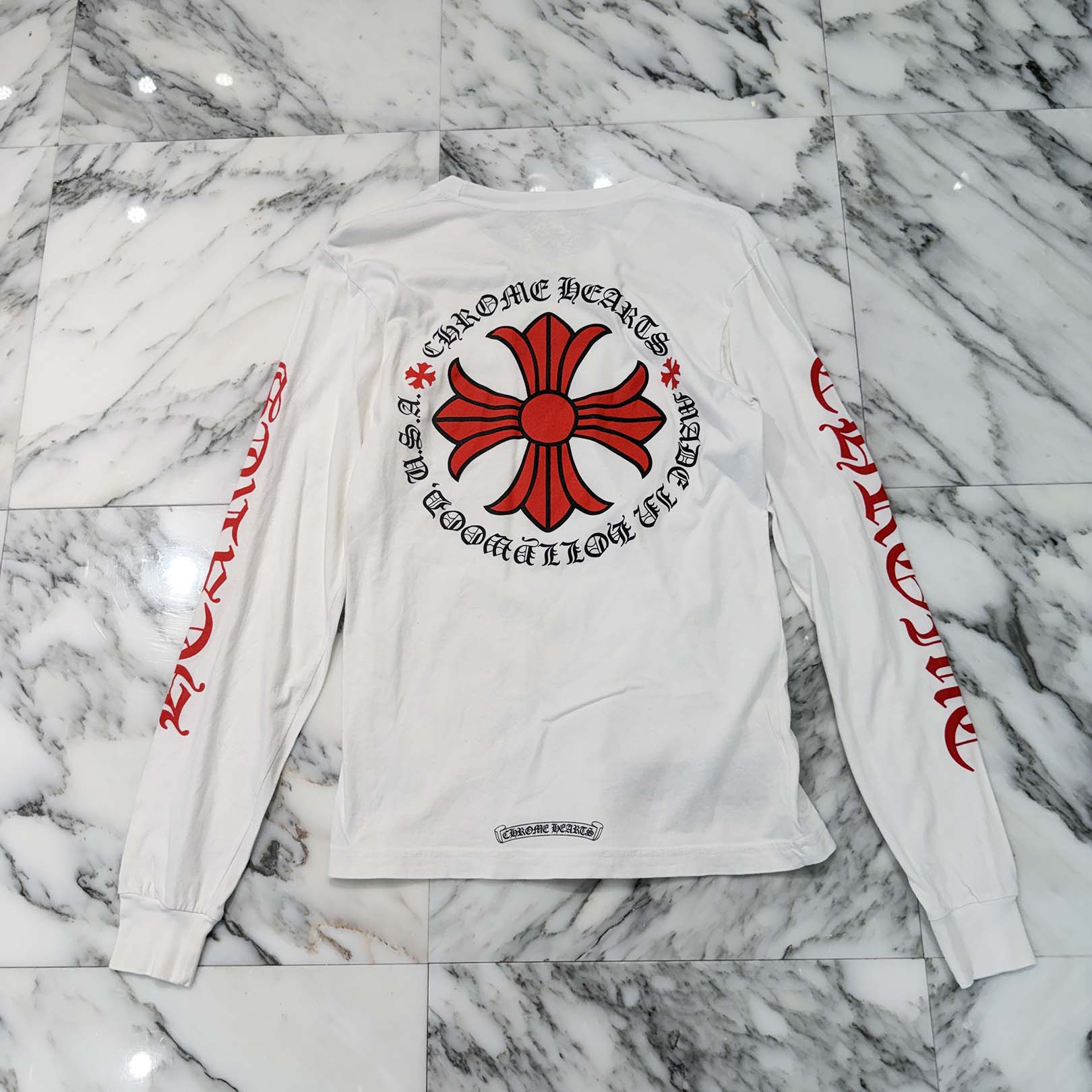 CHROME HEARTS Made In Hollywood Red CH Plus Long Sleeve Tee Size S クロムハーツ メイドインハリウッド CHプラス ロングスリーブTシャツ サイズS