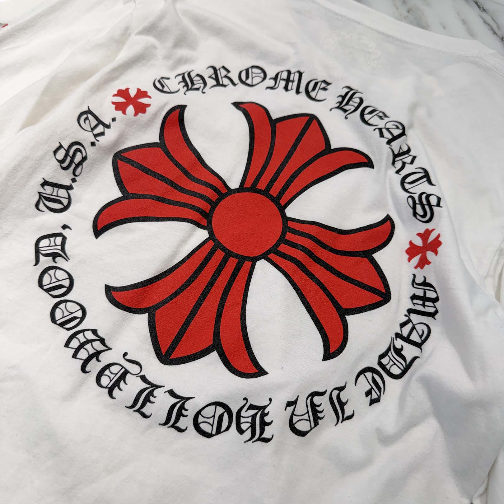 CHROME HEARTS Made In Hollywood Red CH Plus Long Sleeve Tee Size S クロムハーツ メイドインハリウッド CHプラス ロングスリーブTシャツ サイズS