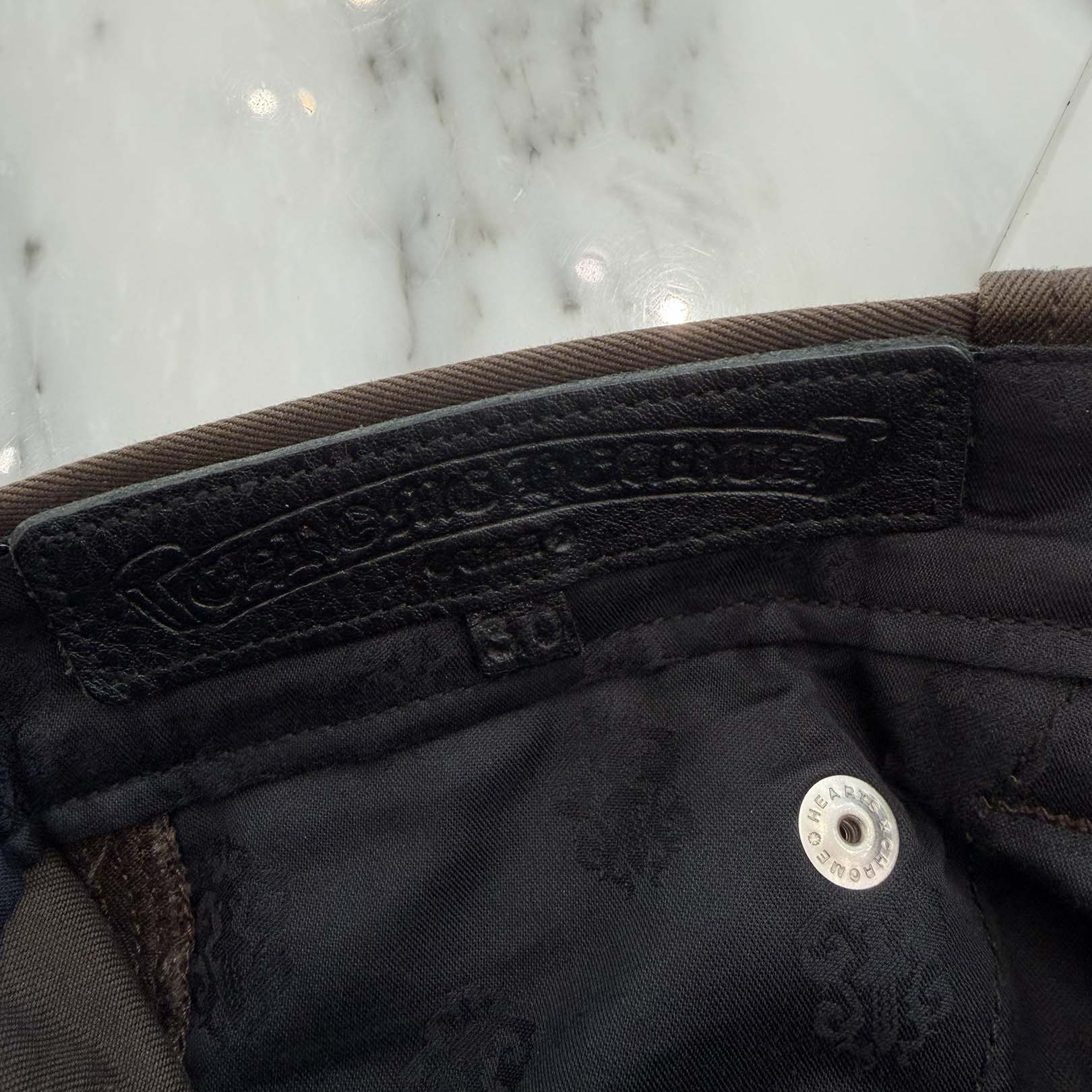 CHROME HEARTS Multi Leather Patch Carpenter Cross Ball Button Chino Pants Size 30 クロムハーツ マルチレザーパッチ カーペンター クロスボールボタン チノパンツ サイズ30