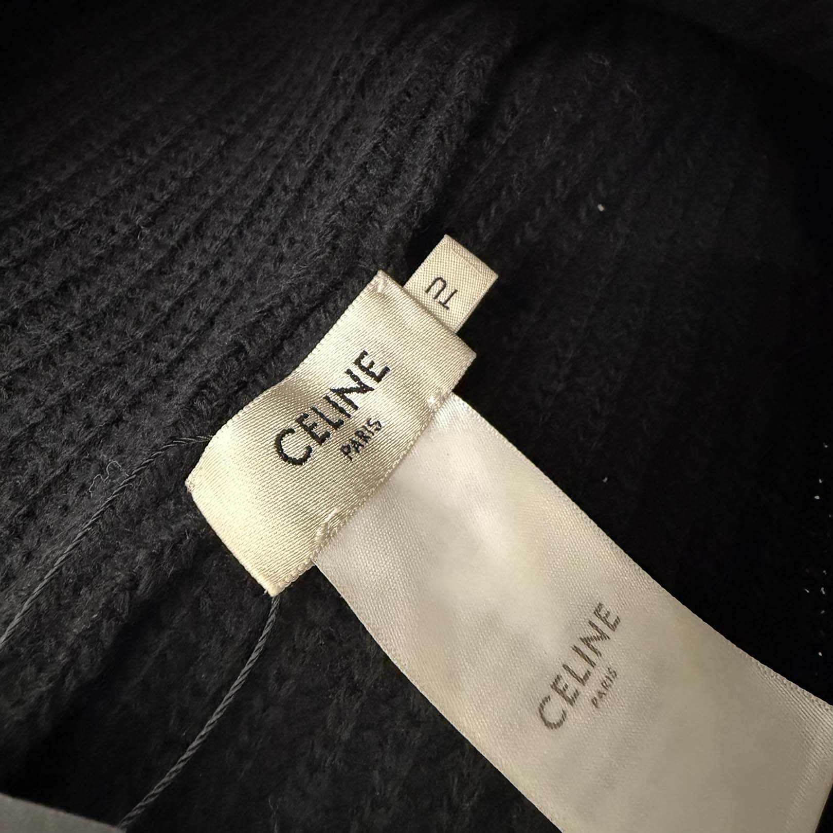 CELINE Logo Wool Patch Knit Beanie 2A25R535Q Size TU セリーヌ ロゴ ウール パッチ ニット ビーニー サイズTU