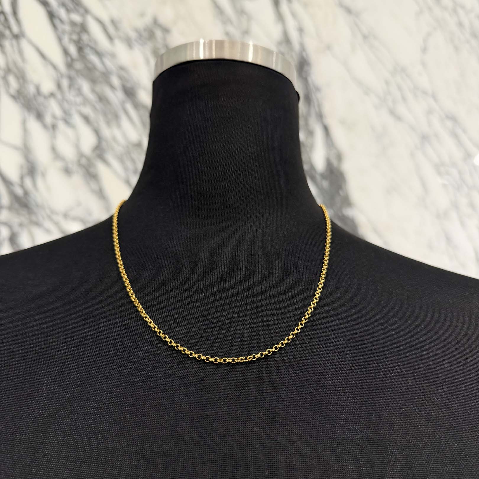 CHROME HEARTS 22K Roll Chain Necklace Size 18 Inch クロムハーツ 22K ロールチェーン ネックレス サイズ18インチ