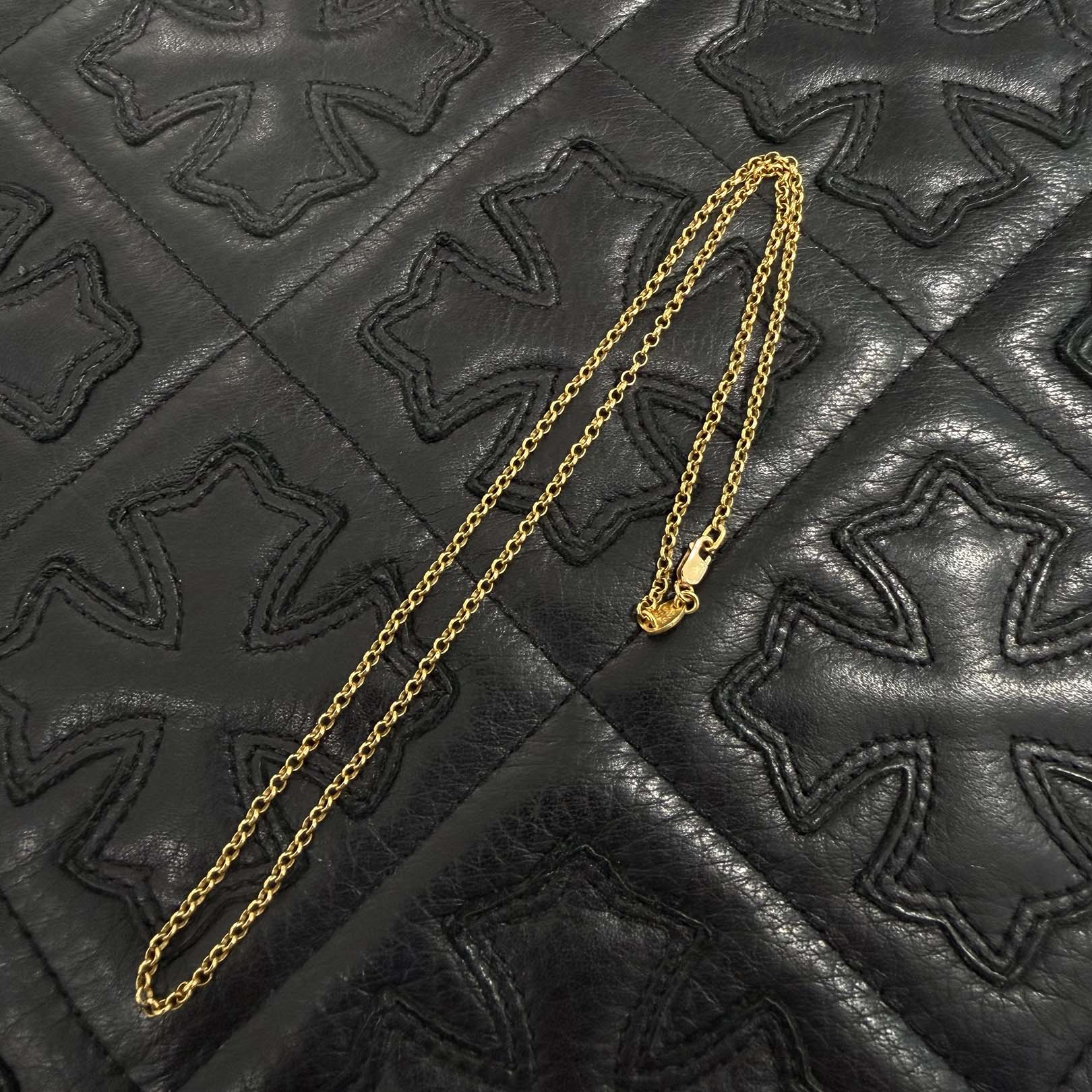 CHROME HEARTS 22K Roll Chain Necklace Size 18 Inch クロムハーツ 22K ロールチェーン ネックレス サイズ18インチ