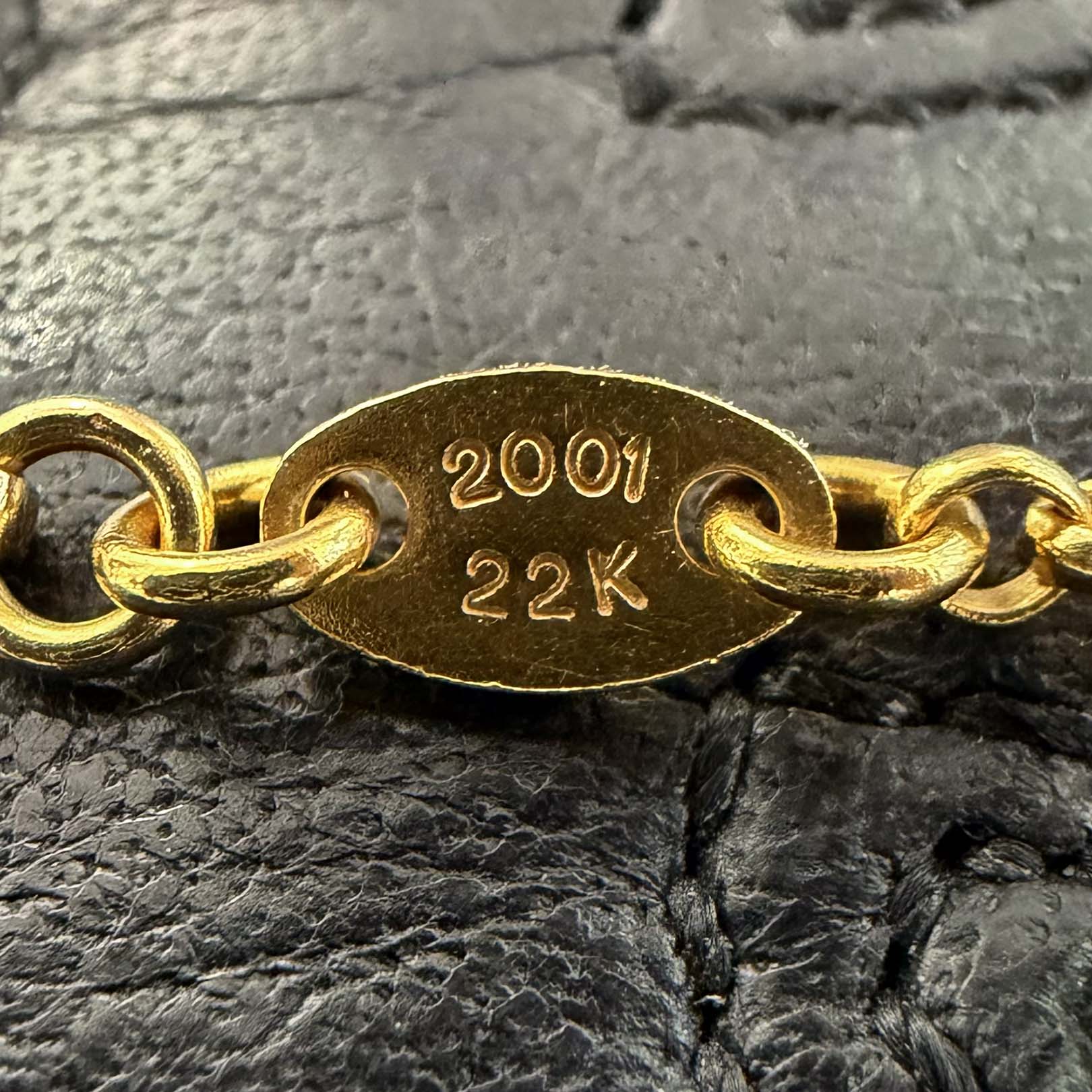 CHROME HEARTS 22K Roll Chain Necklace Size 18 Inch クロムハーツ 22K ロールチェーン ネックレス サイズ18インチ