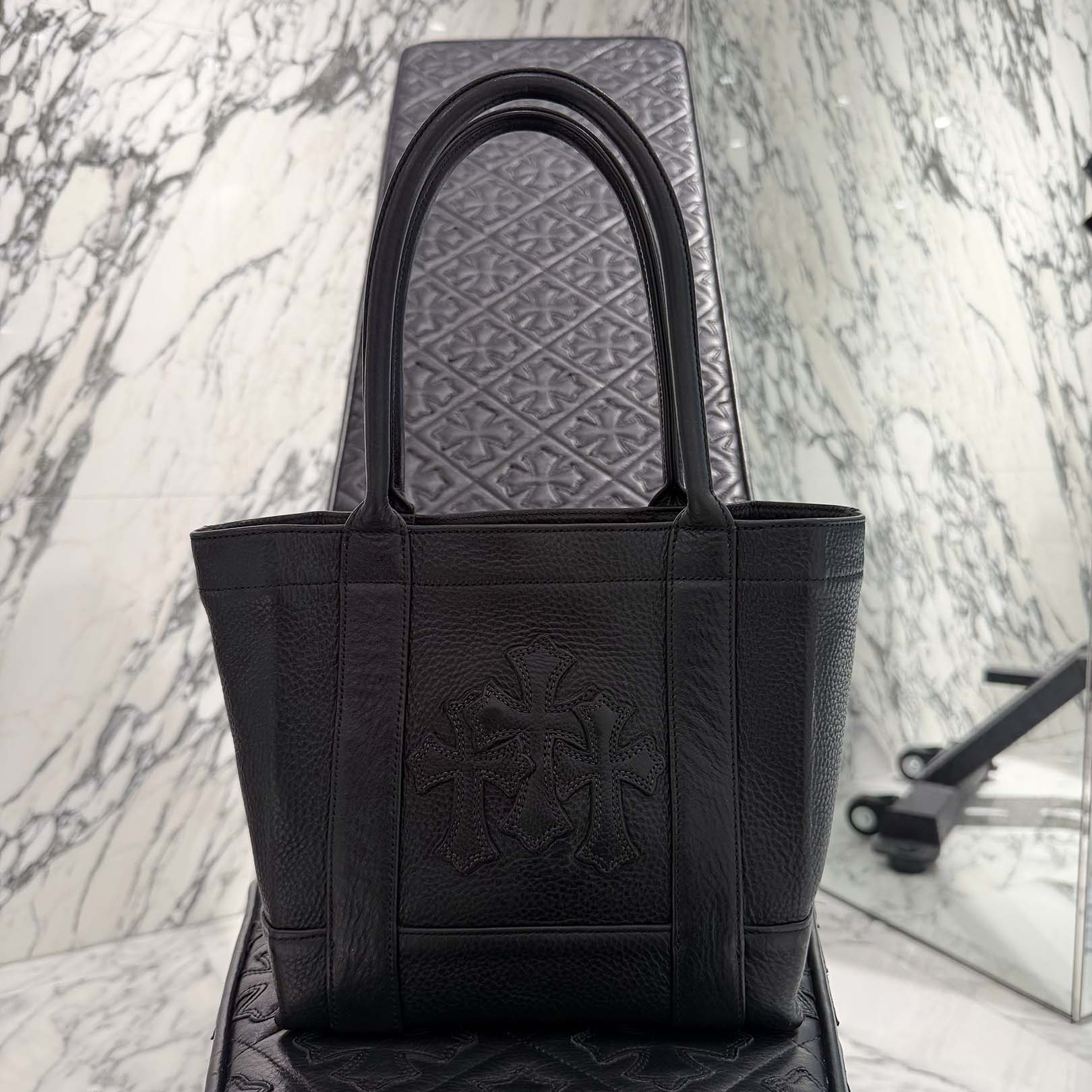 CHROME HEARTS 3 Cemetery Cross Leather Patch Tote Mini Bag クロムハーツ 3セメタリークロス レザーパッチ トート ミニ バッグ