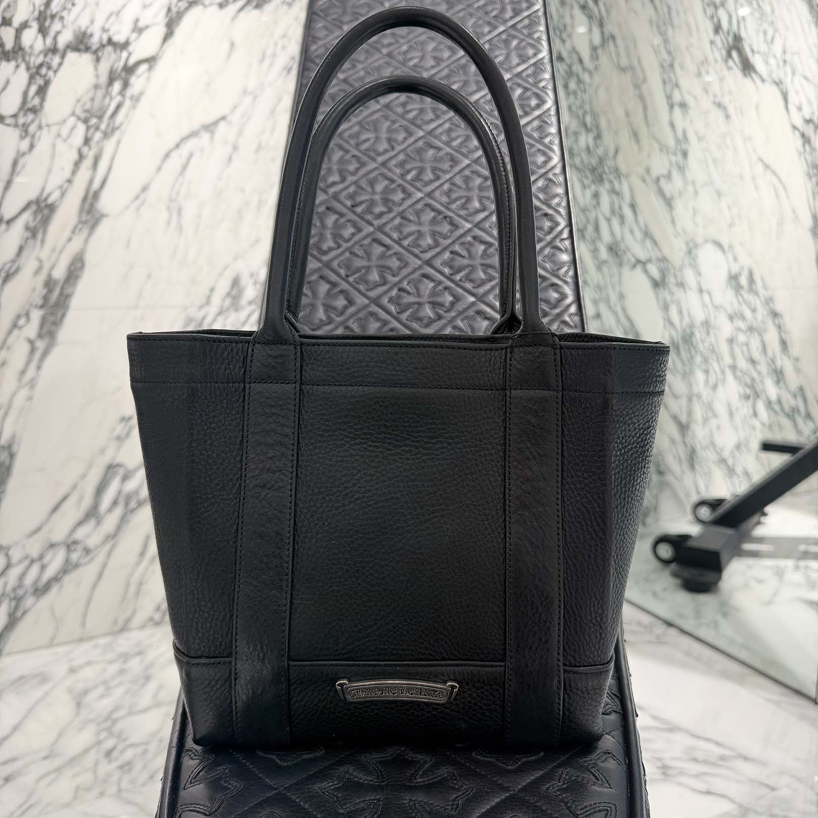 CHROME HEARTS 3 Cemetery Cross Leather Patch Tote Mini Bag クロムハーツ 3セメタリークロス レザーパッチ トート ミニ バッグ