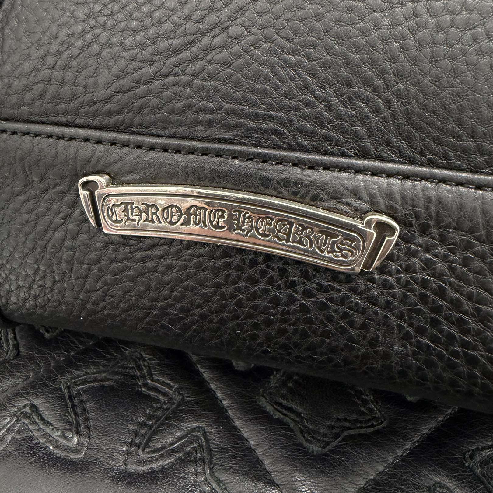 CHROME HEARTS 3 Cemetery Cross Leather Patch Tote Mini Bag クロムハーツ 3セメタリークロス レザーパッチ トート ミニ バッグ