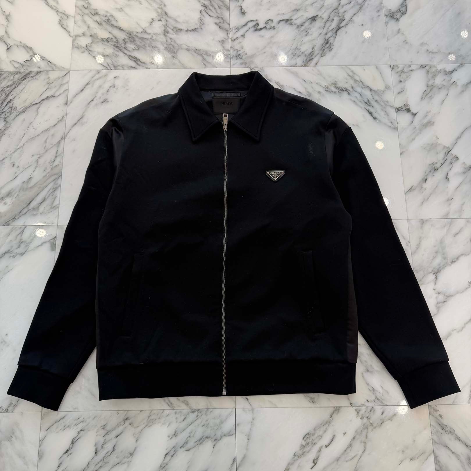 PRADA 2024SS Triangle Logo Plate Zip Up Jacket UJL85B S000 16AU Size XL プラダ トライアングルロゴプレート ジップアップ ジャケット サイズXL