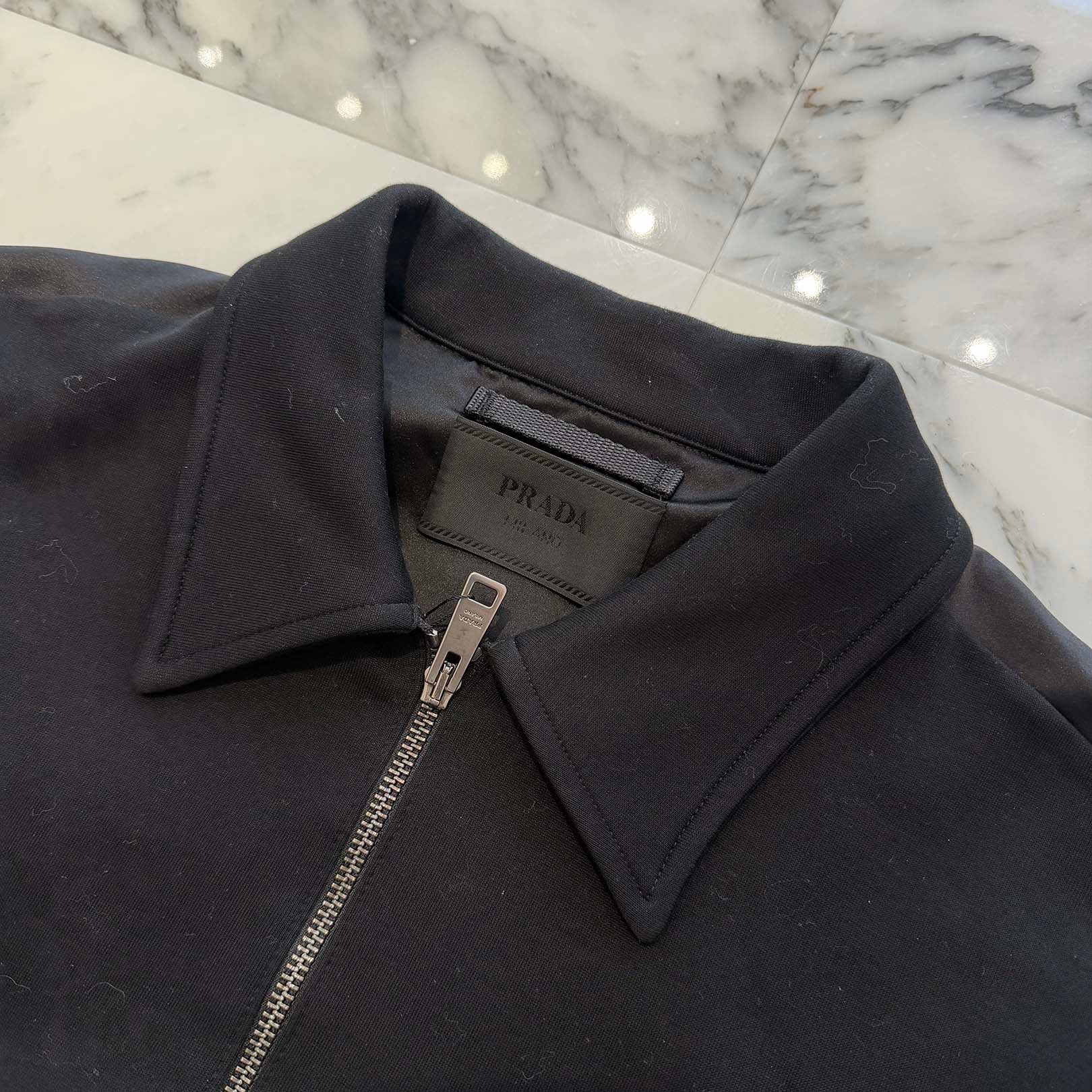 PRADA 2024SS Triangle Logo Plate Zip Up Jacket UJL85B S000 16AU Size XL プラダ トライアングルロゴプレート ジップアップ ジャケット サイズXL
