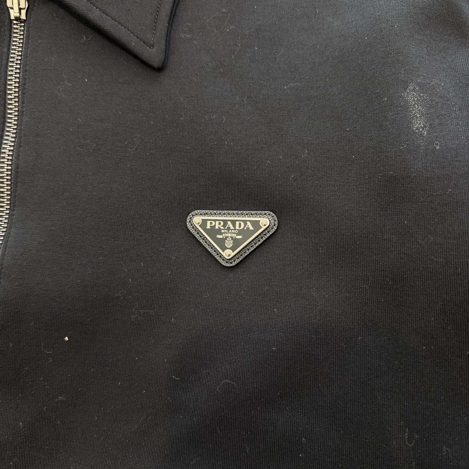 PRADA 2024SS Triangle Logo Plate Zip Up Jacket UJL85B S000 16AU Size XL プラダ トライアングルロゴプレート ジップアップ ジャケット サイズXL