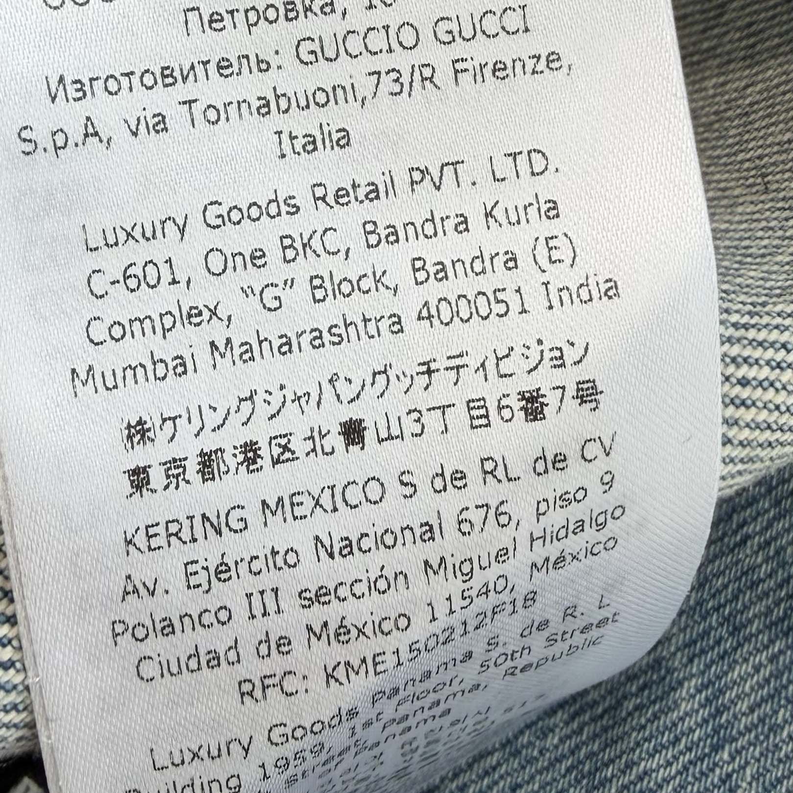 GUCCI 2023SS Cotton Denim Overall With Fuori Print "Light Blue" 742592 XDCFU Size 30 グッチ コットン デニム オーバーオール フォーリ プリント "ライトブルー" サイズ30