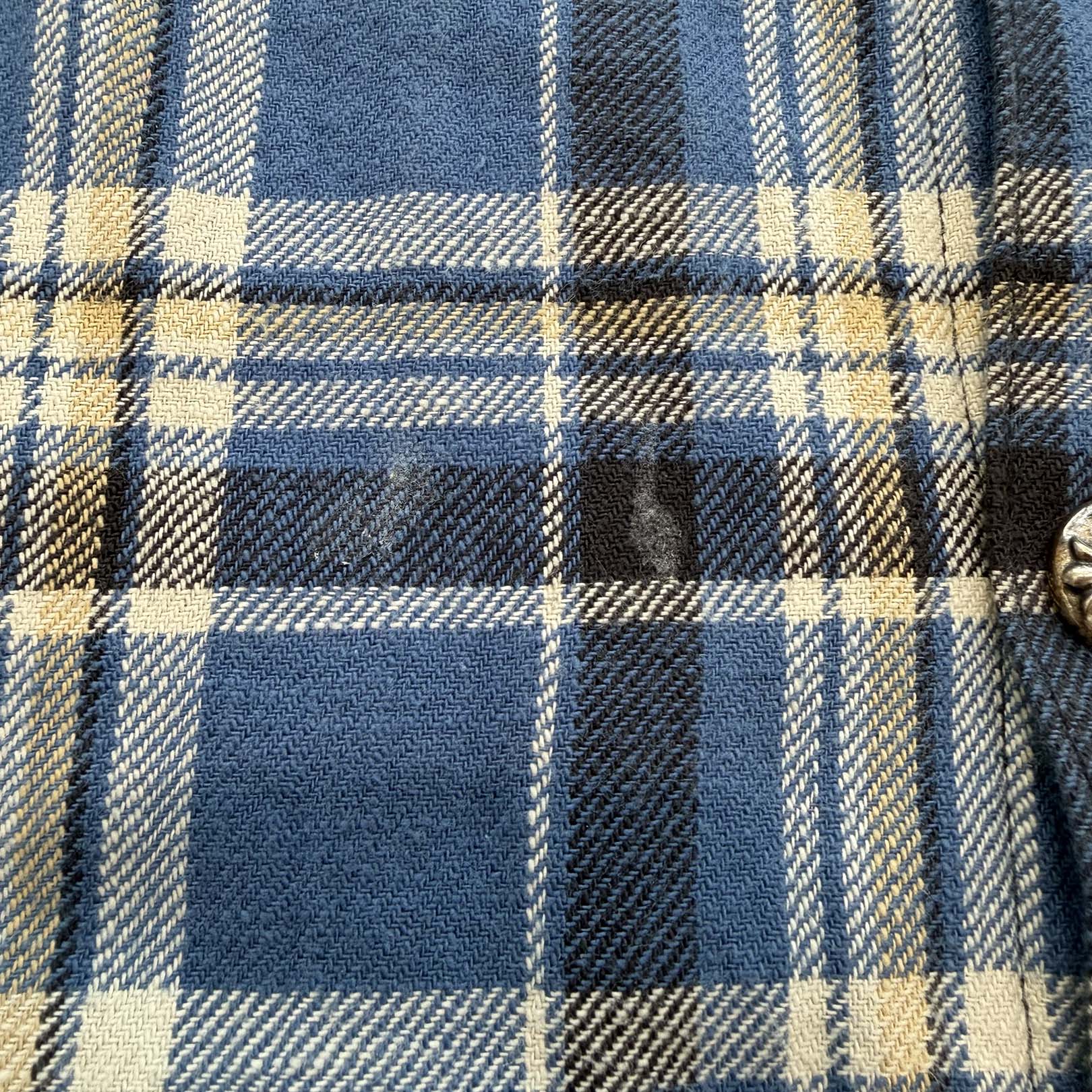 CHROME HEARTS Y NOT WORK DOG Cross Ball Button Check Shirt Jacket Size XL クロムハーツ ワイノット ワークドッグ クロスボールボタン チェック シャツ ジャケット サイズXL
