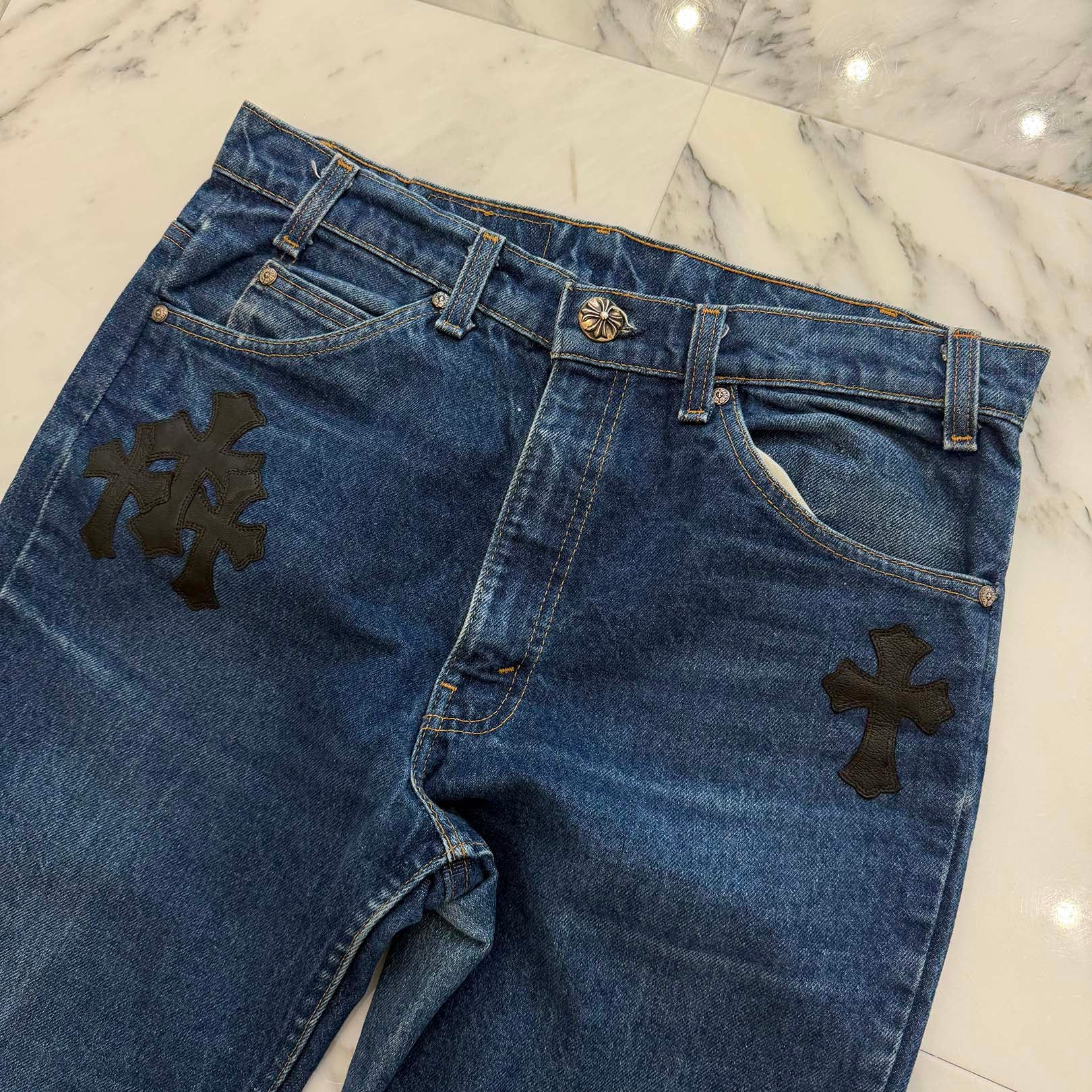 CHROME HEARTS × Levi's 517 VNTG Cross Leather Patch Denim Pants Size 33 クロムハーツ × リーバイス 517 ヴィンテージ クロスレザーパッチ デニムパンツ サイズ33