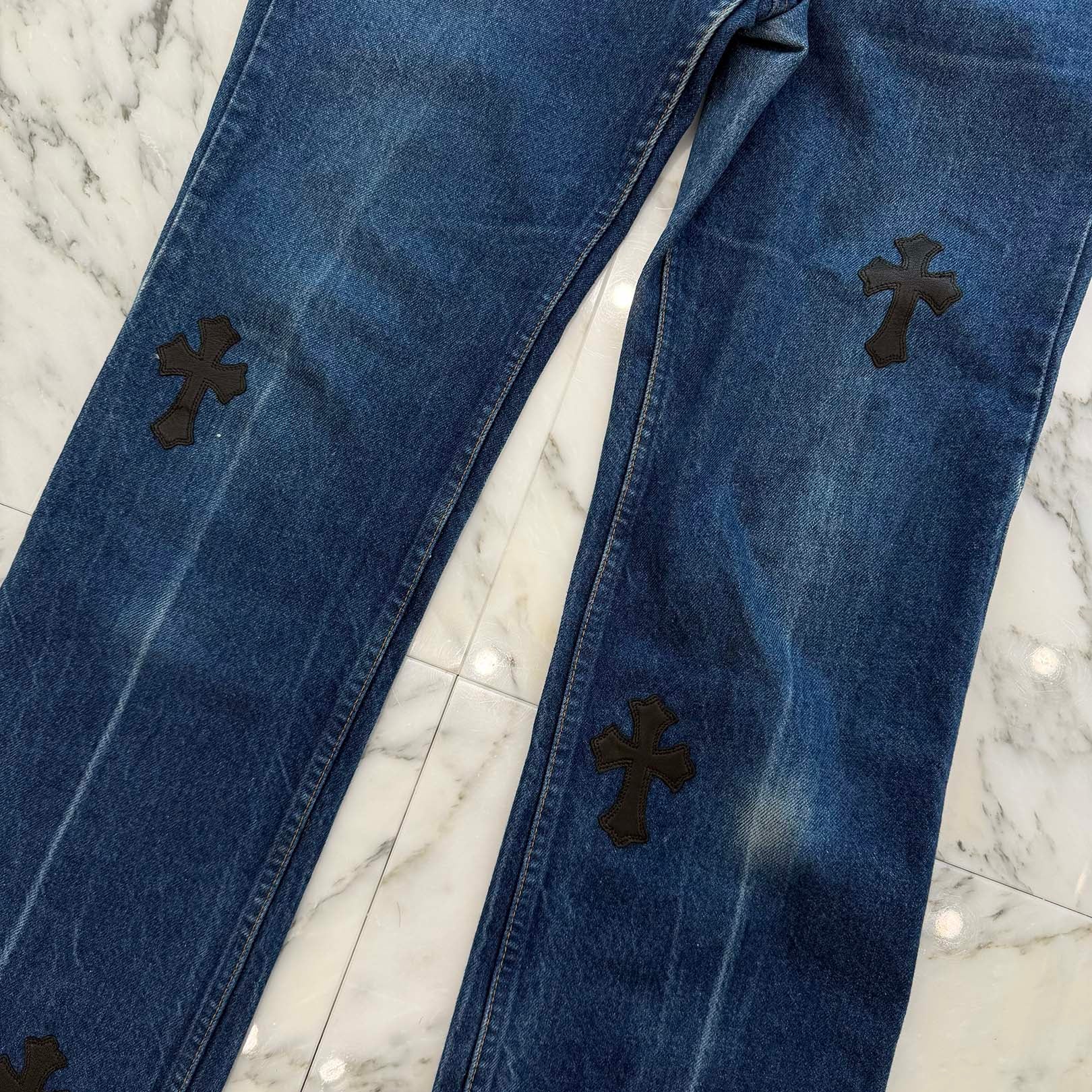 CHROME HEARTS × Levi's 517 VNTG Cross Leather Patch Denim Pants Size 33 クロムハーツ × リーバイス 517 ヴィンテージ クロスレザーパッチ デニムパンツ サイズ33