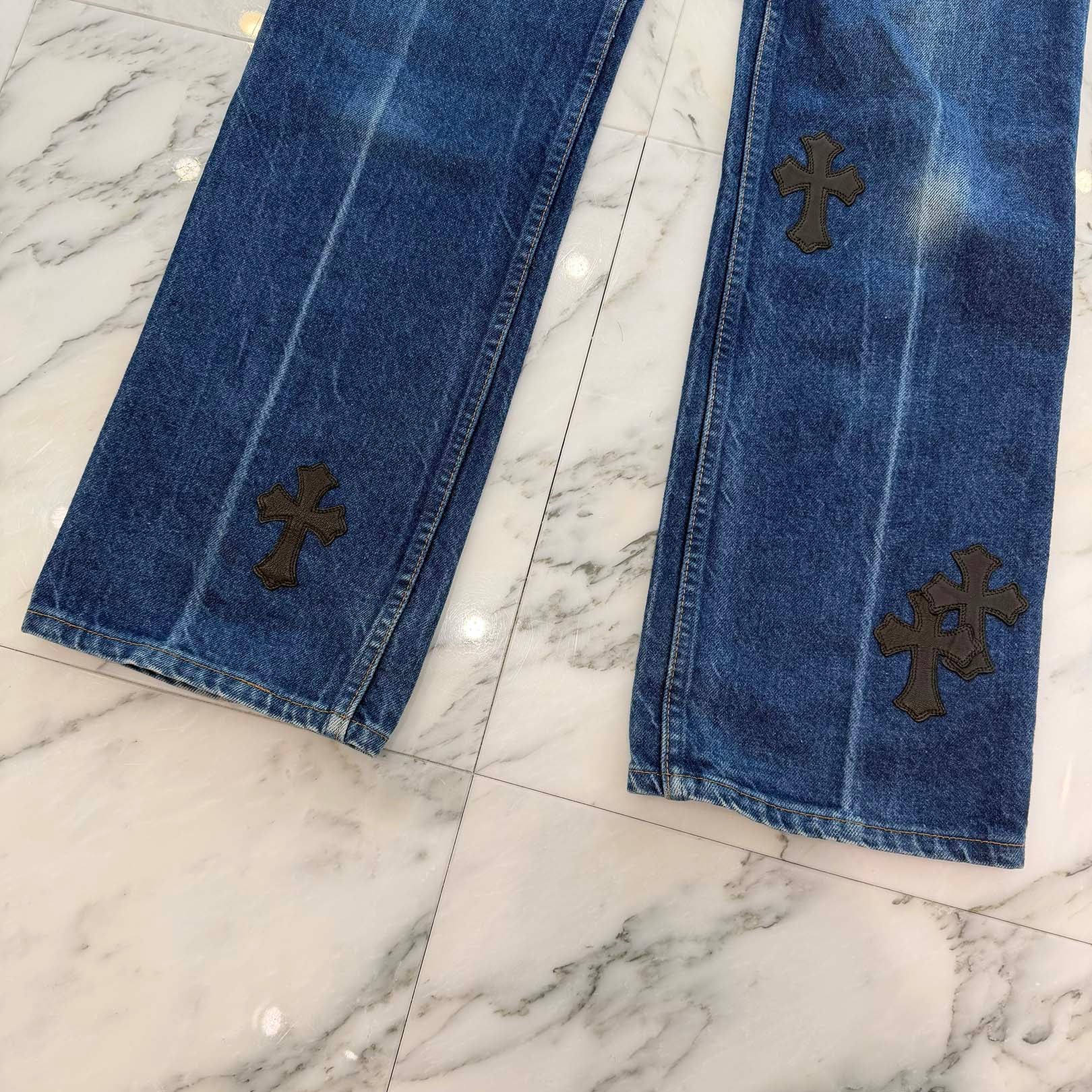 CHROME HEARTS × Levi's 517 VNTG Cross Leather Patch Denim Pants Size 33 クロムハーツ × リーバイス 517 ヴィンテージ クロスレザーパッチ デニムパンツ サイズ33
