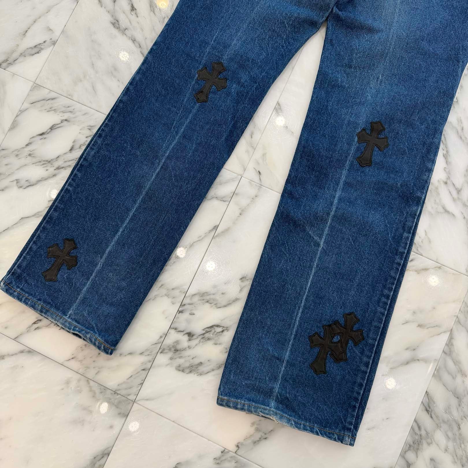 CHROME HEARTS × Levi's 517 VNTG Cross Leather Patch Denim Pants Size 33 クロムハーツ × リーバイス 517 ヴィンテージ クロスレザーパッチ デニムパンツ サイズ33