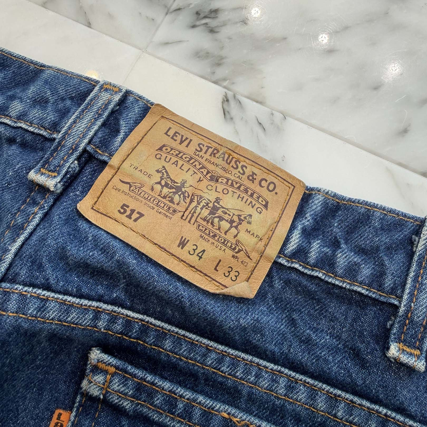CHROME HEARTS × Levi's 517 VNTG Cross Leather Patch Denim Pants Size 33 クロムハーツ × リーバイス 517 ヴィンテージ クロスレザーパッチ デニムパンツ サイズ33
