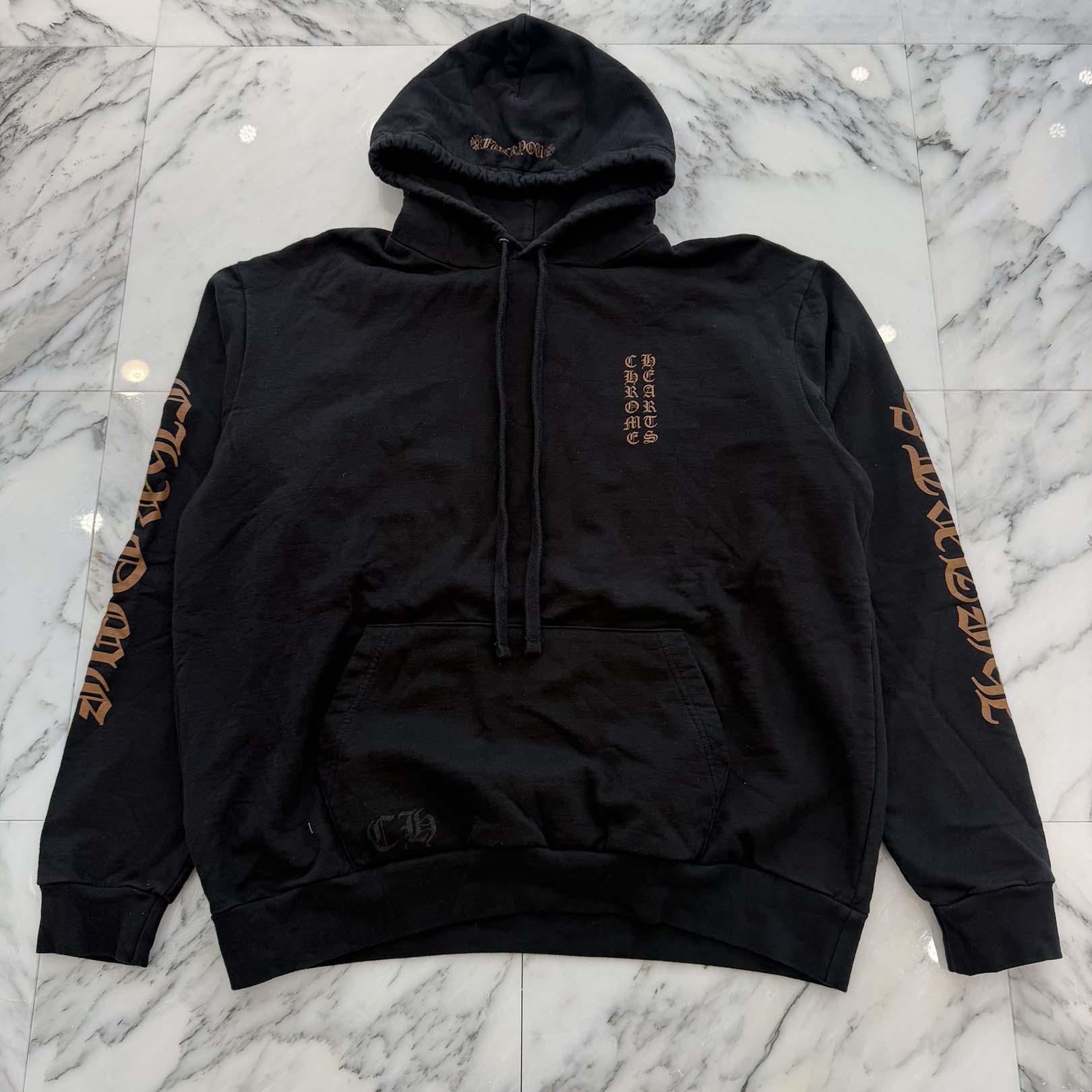 CHROME HEARTS FUCK YOU Vertical Logo Pullover Hoodie Size L クロムハーツ "ファックユー" ヴァーティカルロゴ プルオーバーフーディ サイズL