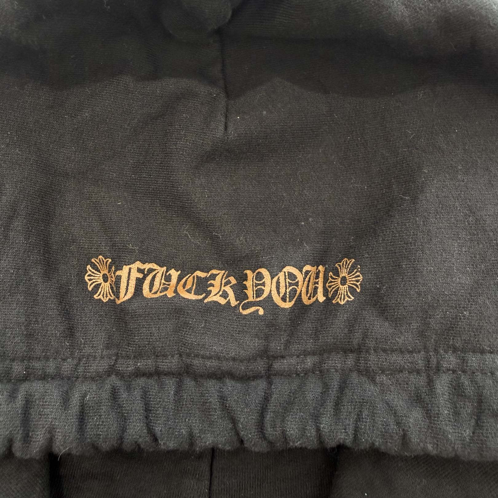 CHROME HEARTS FUCK YOU Vertical Logo Pullover Hoodie Size L クロムハーツ "ファックユー" ヴァーティカルロゴ プルオーバーフーディ サイズL