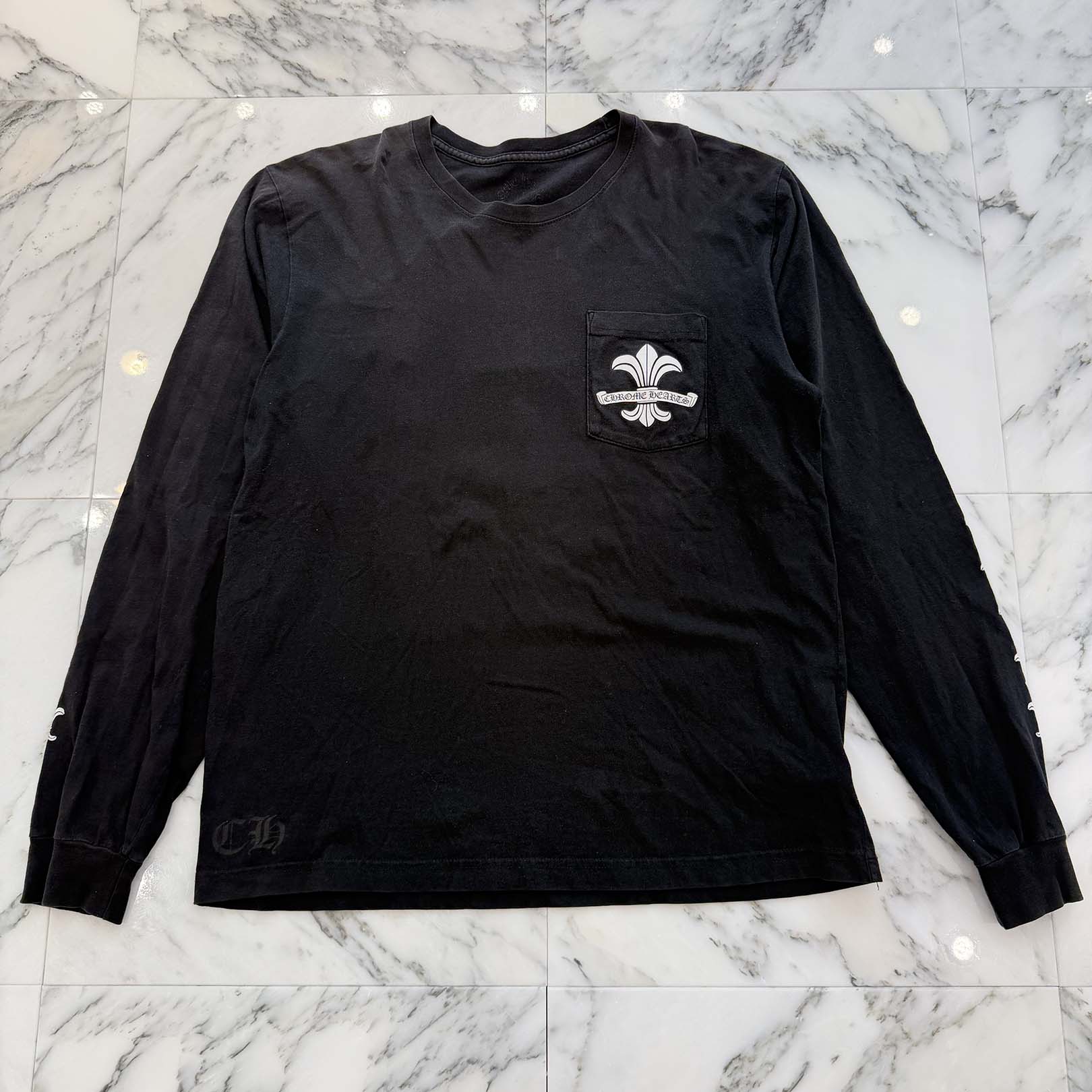 CHROME HEARTS Back Scroll BS FLARE Print Long Sleeve Tee Size L クロムハーツ バックスクロール BSフレア プリント ロングスリーブ Tシャツ サイズL
