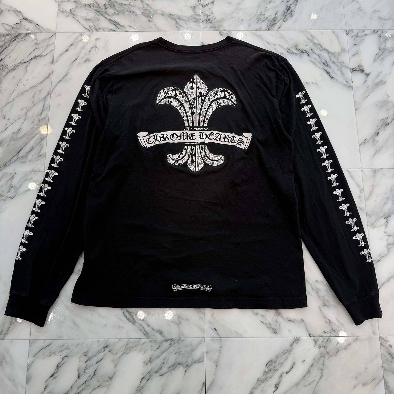 CHROME HEARTS Back Scroll BS FLARE Print Long Sleeve Tee Size L クロムハーツ バックスクロール BSフレア プリント ロングスリーブ Tシャツ サイズL