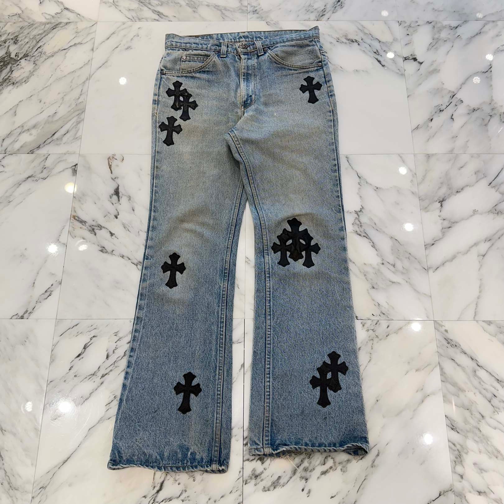 CHROME HEARTS × Levi's 517 VNTG Cross Leather Patch Denim Pants Size 31 クロムハーツ × リーバイス 517 ヴィンテージ クロスレザーパッチ デニムパンツ サイズ31