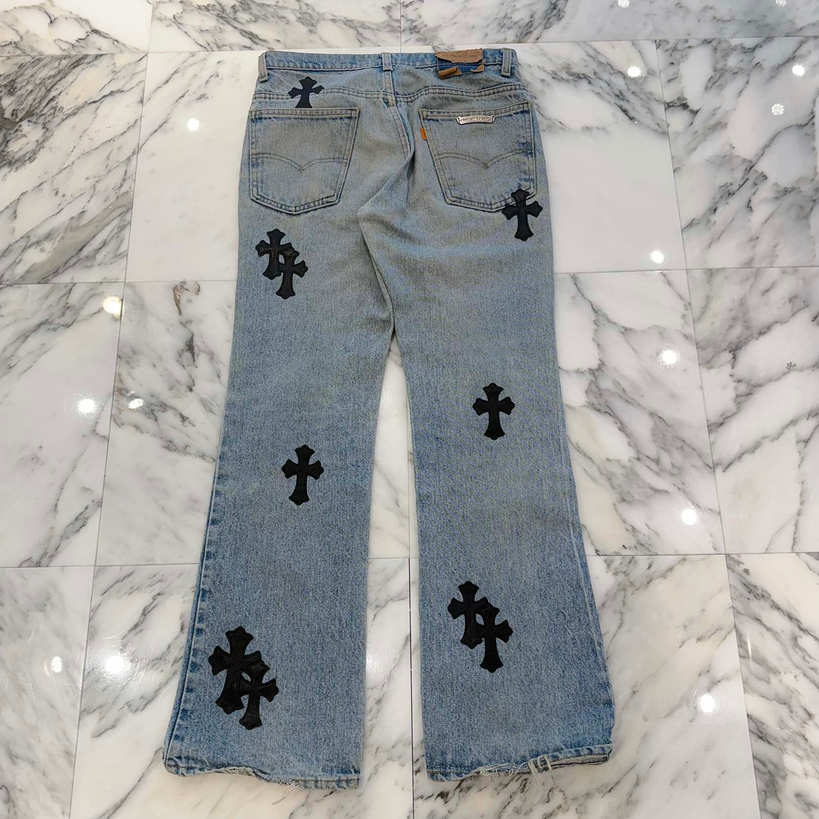 CHROME HEARTS × Levi's 517 VNTG Cross Leather Patch Denim Pants Size 31 クロムハーツ × リーバイス 517 ヴィンテージ クロスレザーパッチ デニムパンツ サイズ31