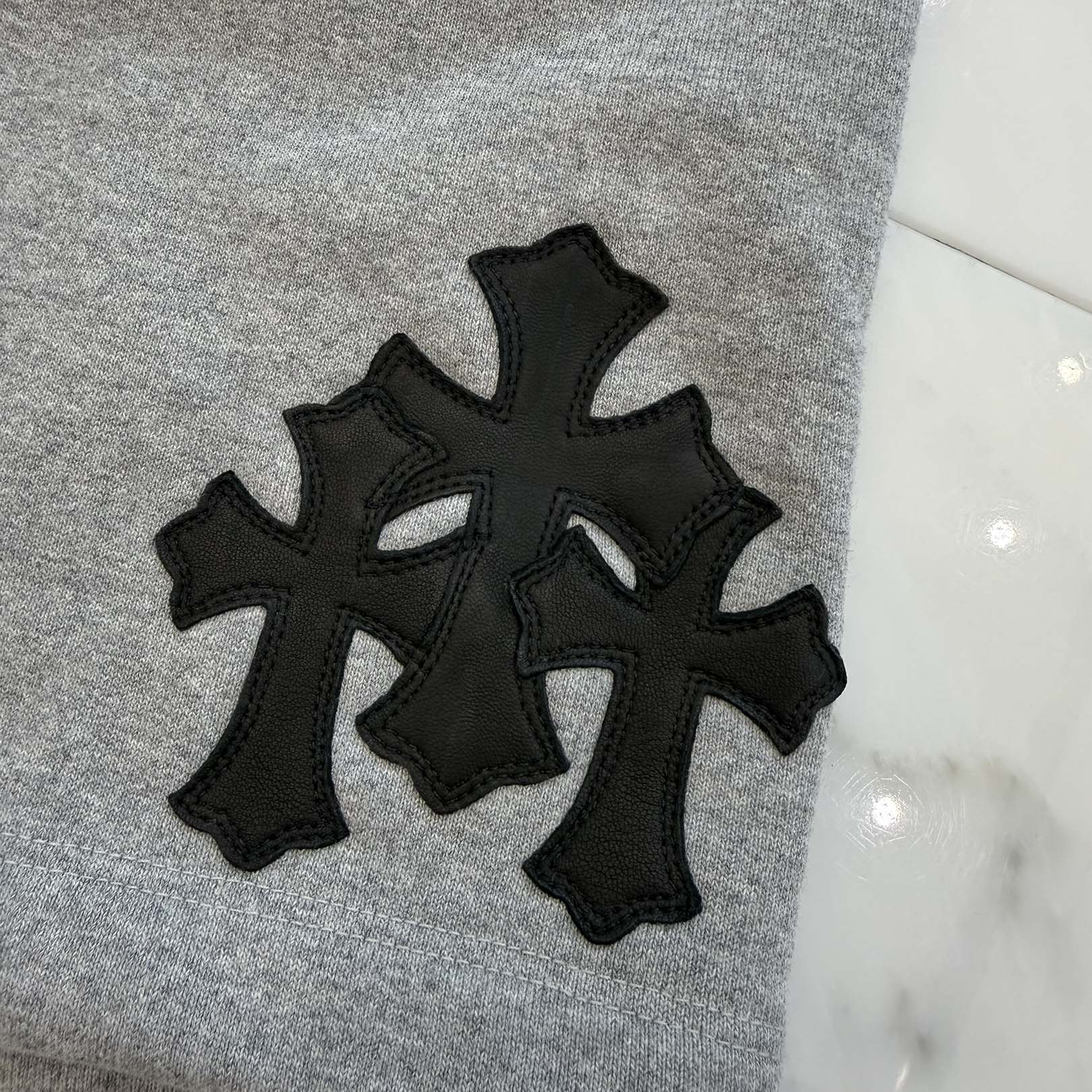 CHROME HEARTS Y NOT 3 Cemetery Cross Patch Sweat Shorts Size M