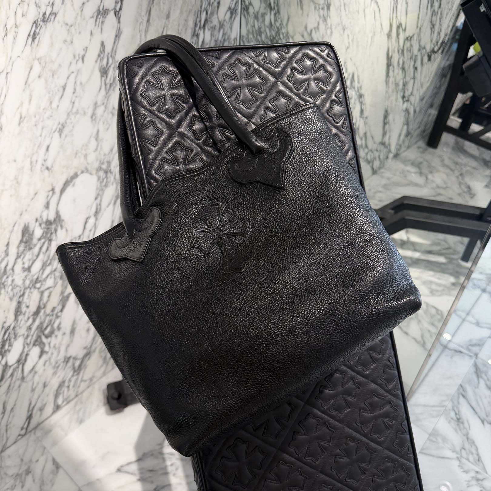 CHROME HEARTS 1 Cross Leather Patch FS Tote Bag クロムハーツ 1クロス レザーパッチ FS トートバッグ