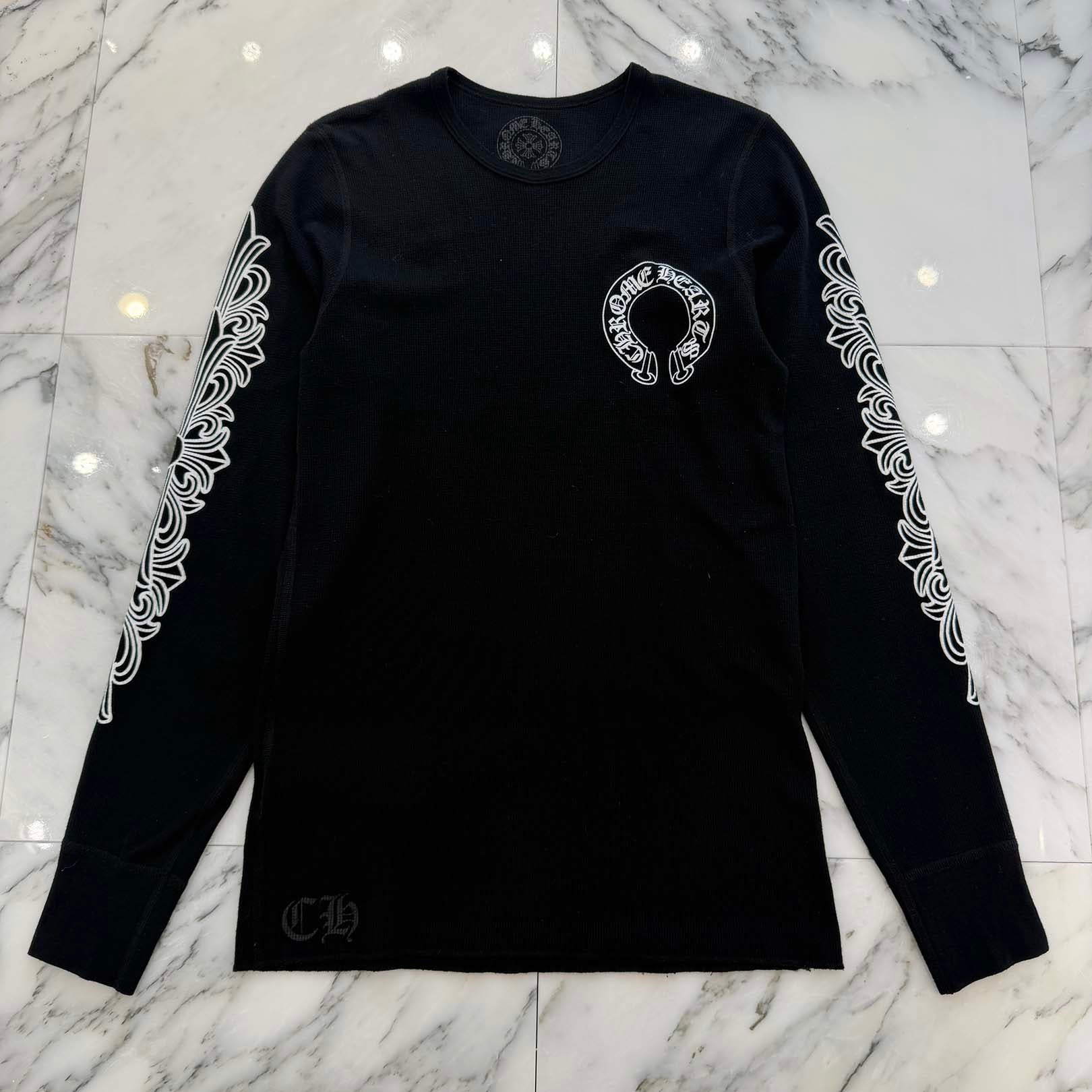 CHROME HEARTS 2025SS Floral Cross Horseshoe Thermal Long Sleeve Tee Size L クロムハーツ フローラルクロス ホースシュー サーマル ロングスリーブ Tシャツ サイズL