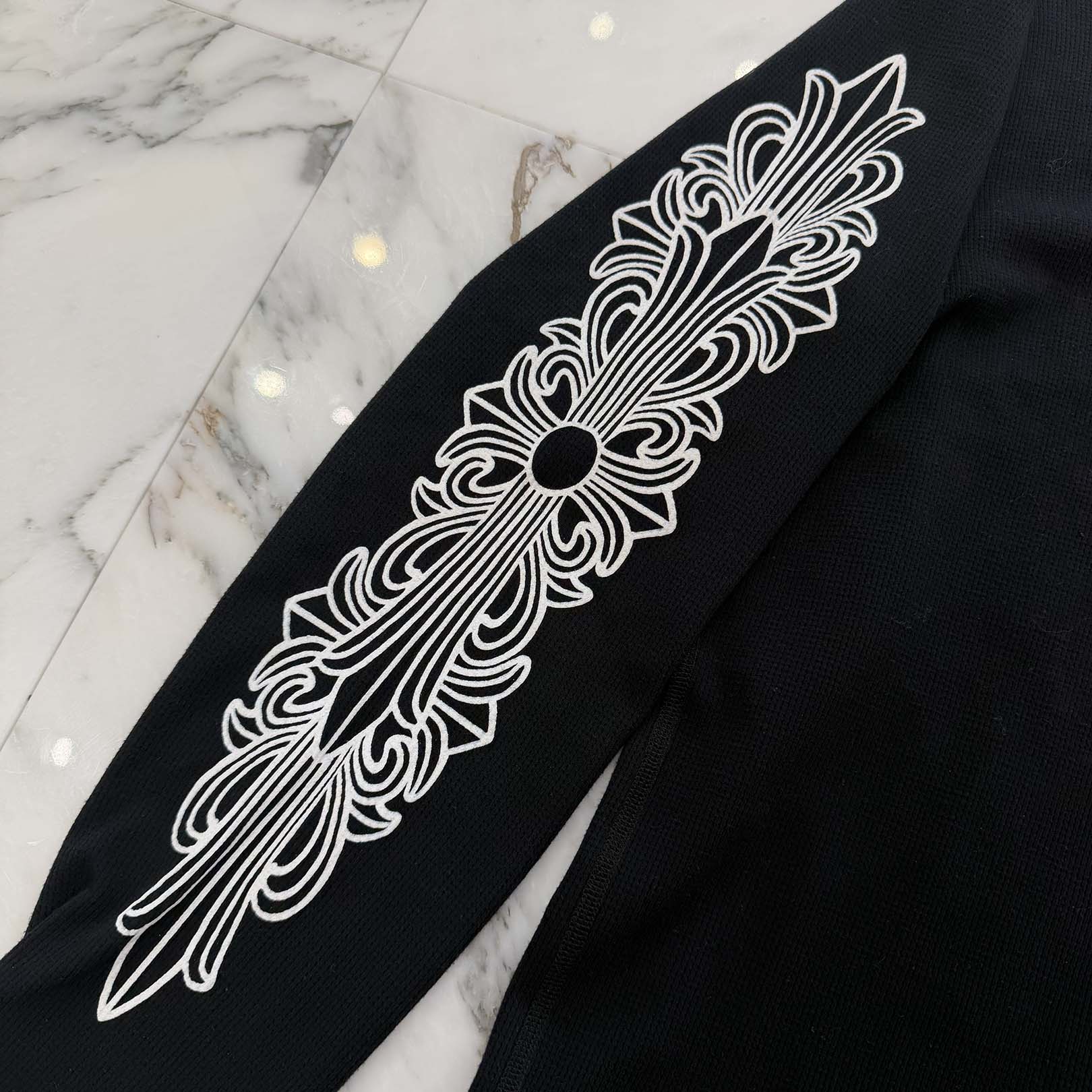 CHROME HEARTS 2025SS Floral Cross Horseshoe Thermal Long Sleeve Tee Size L クロムハーツ フローラルクロス ホースシュー サーマル ロングスリーブ Tシャツ サイズL