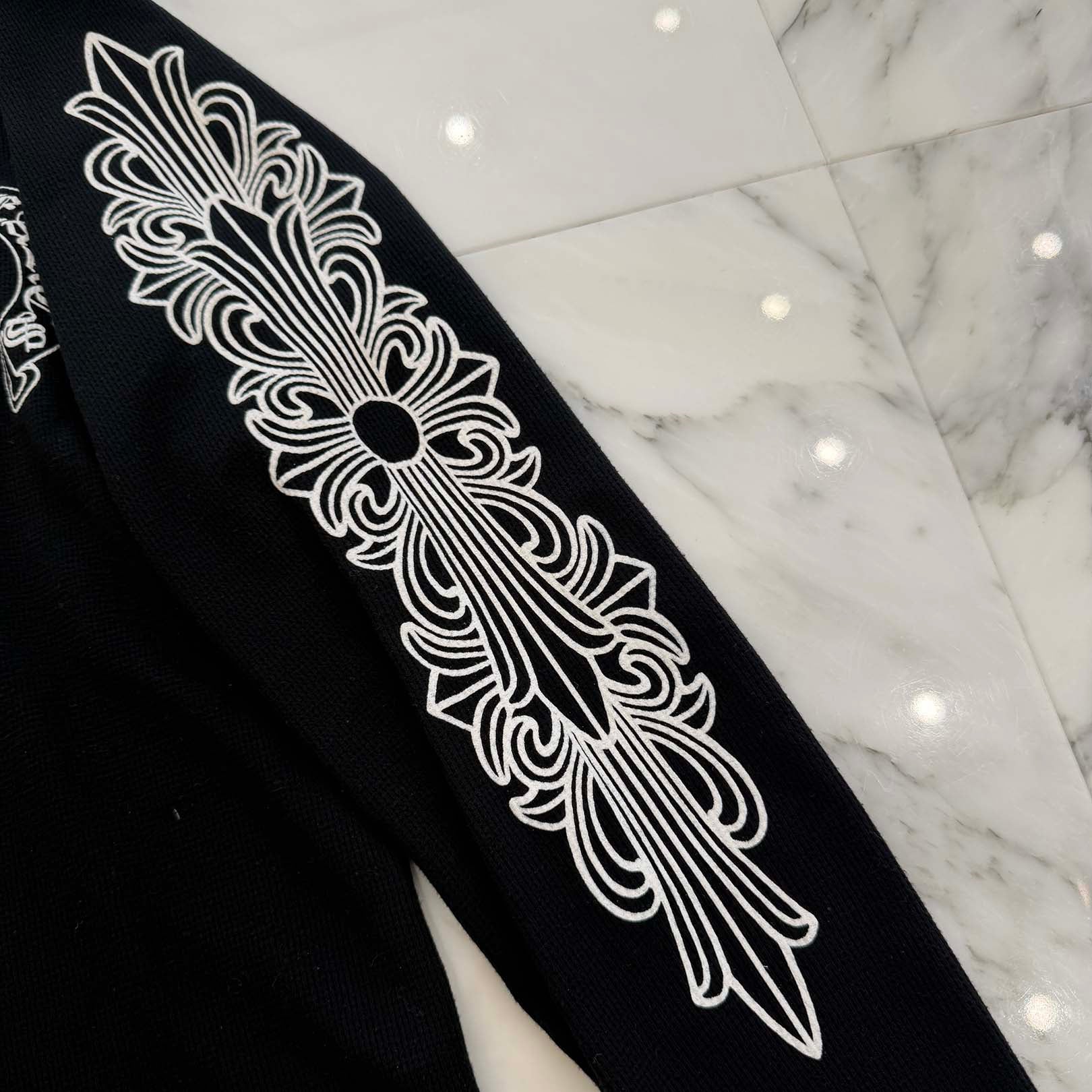 CHROME HEARTS 2025SS Floral Cross Horseshoe Thermal Long Sleeve Tee Size L クロムハーツ フローラルクロス ホースシュー サーマル ロングスリーブ Tシャツ サイズL