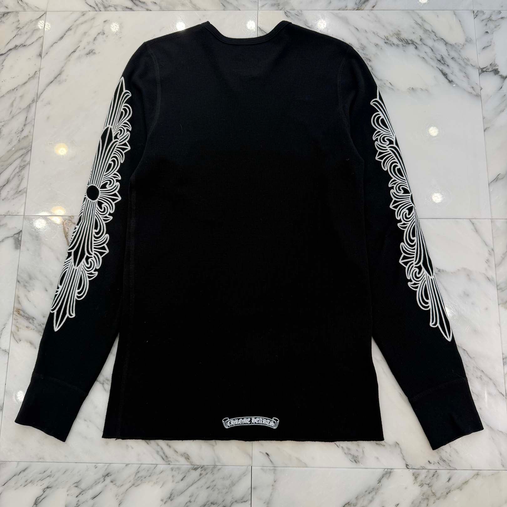 CHROME HEARTS 2025SS Floral Cross Horseshoe Thermal Long Sleeve Tee Size L クロムハーツ フローラルクロス ホースシュー サーマル ロングスリーブ Tシャツ サイズL