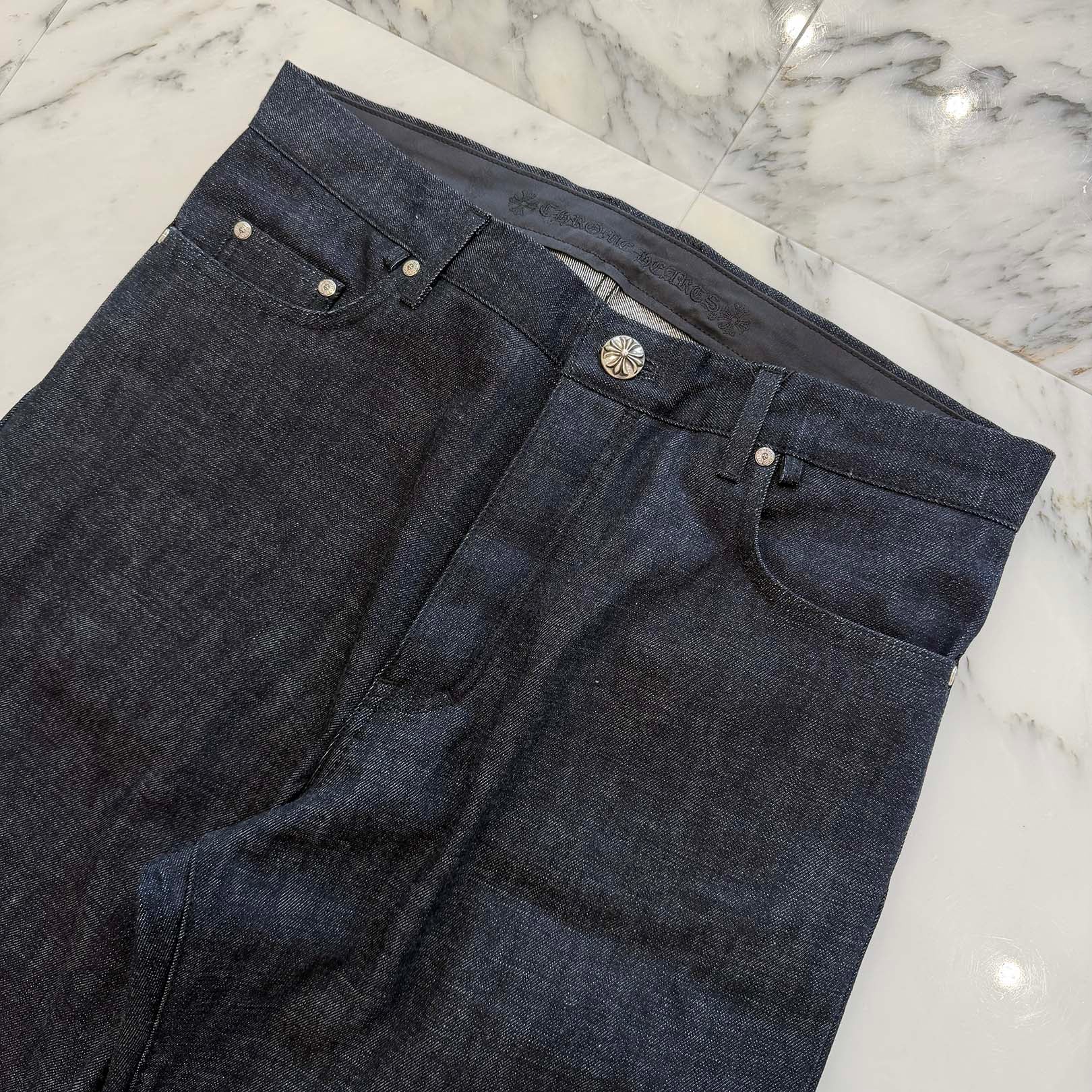 CHROME HEARTS KS FIT Cross Ball Button Denim Pants Size 34 クロムハーツ KSフィット クロスボールボタン デニムパンツ サイズ34