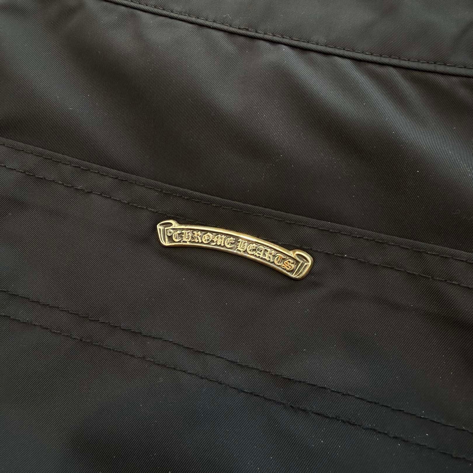 CHROME HEARTS Carpenter Leather Cross Patch Nylon Leather Work Pants Size 36 クロムハーツ カーペンター レザークロスパッチ ナイロン レザー 切替 ワークパンツ サイズ36