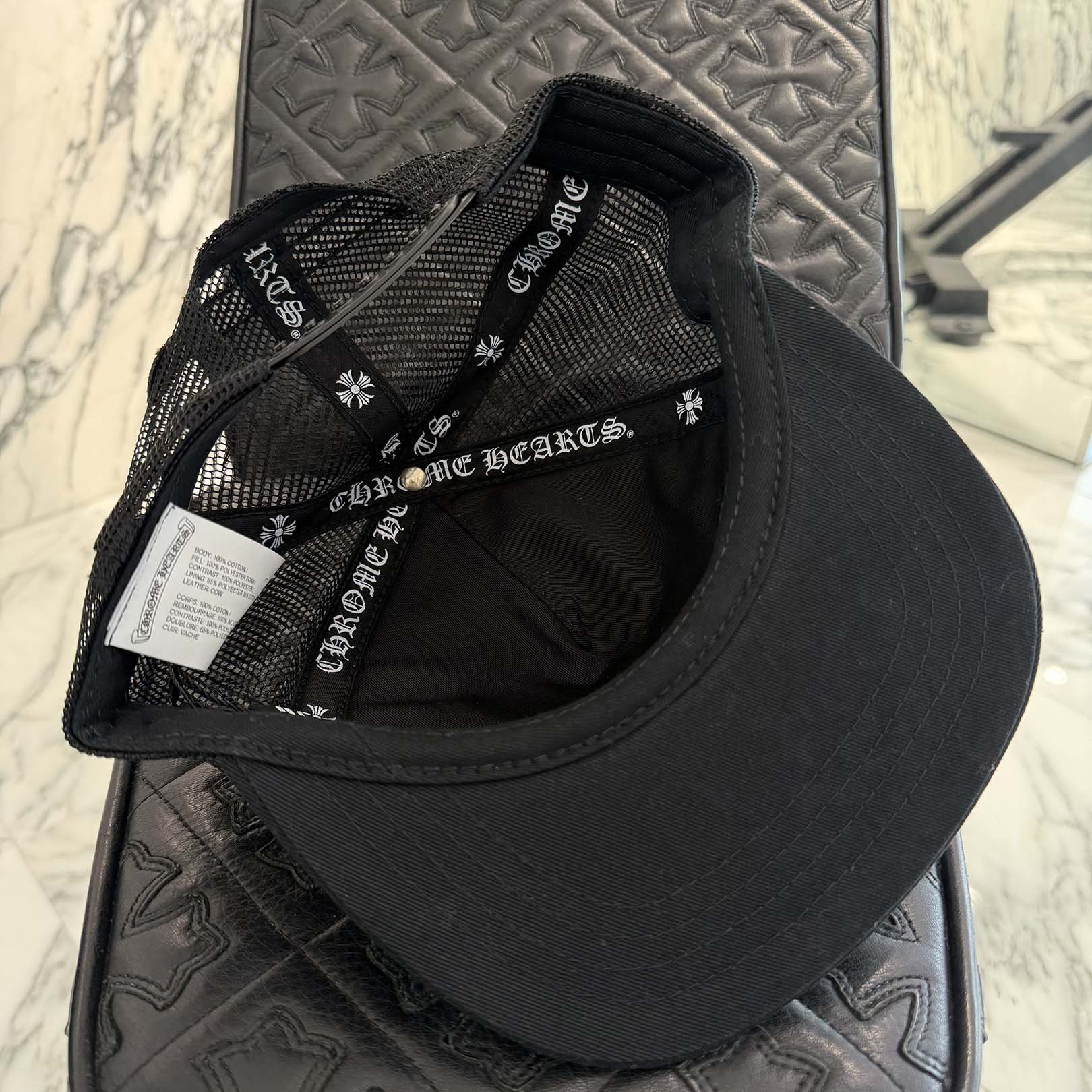 CHROME HEARTS Camo Triple Cross Leather Patch Trucker Cap ONE SIZE (51-61) クロムハーツ カモ トリプルクロス レザーパッチ トラッカーキャップ サイズONE SIZE (51-61)