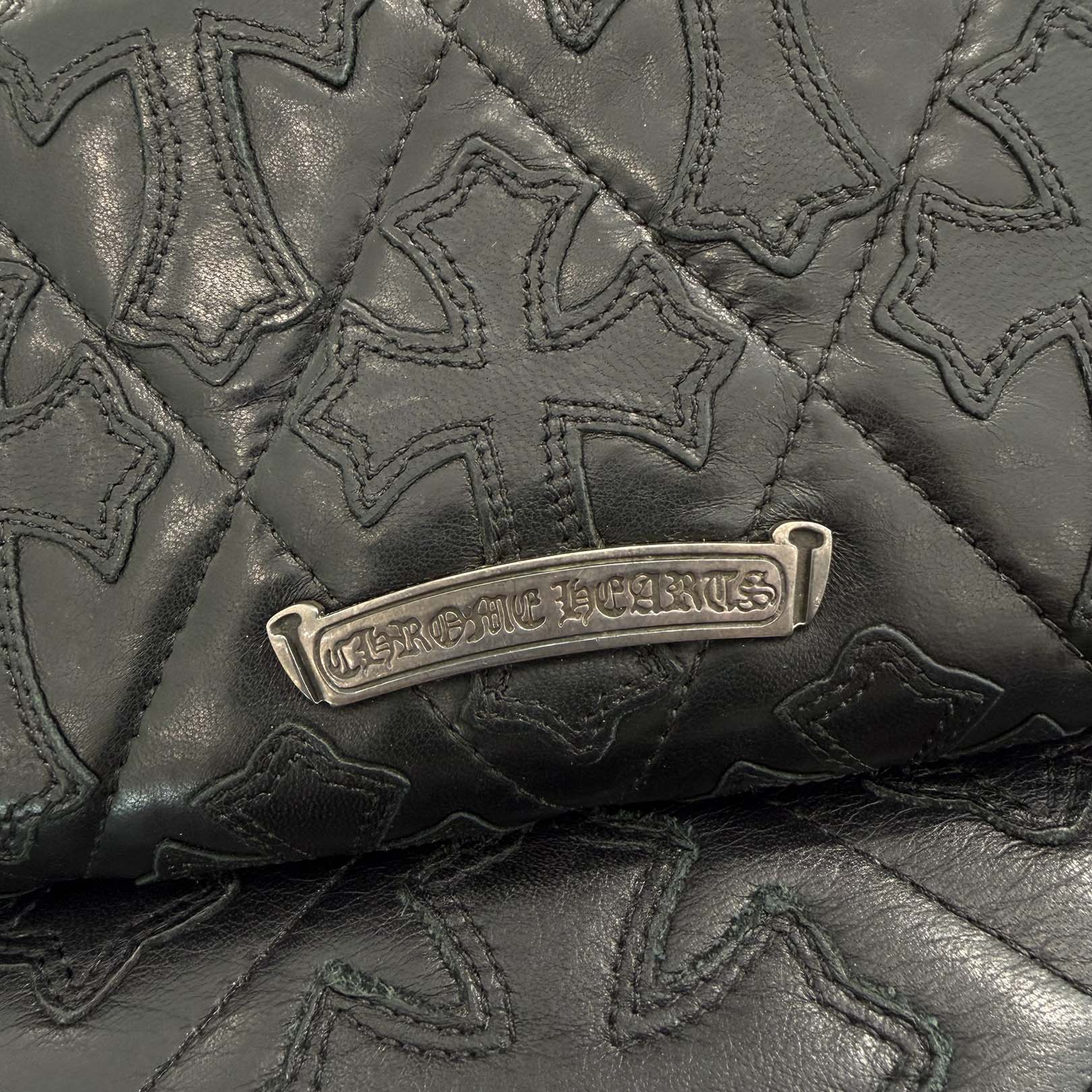 CHROME HEARTS Cemetery Cross Leather Patch Quilting Leather Wallet クロムハーツ セメタリークロス レザーパッチ キルティングレザー ウォレット
