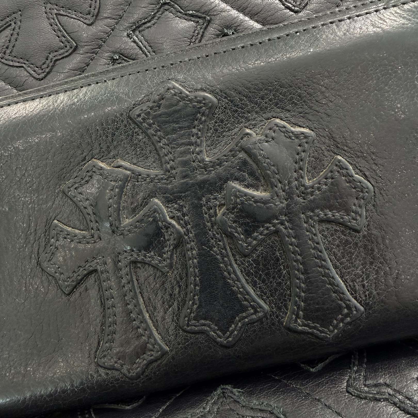 CHROME HEARTS 3 Cemetery Leather Cross Patch REC F Zip Wallet クロムハーツ 3 セメタリー レザークロスパッチ レック F ジップ ウォレット